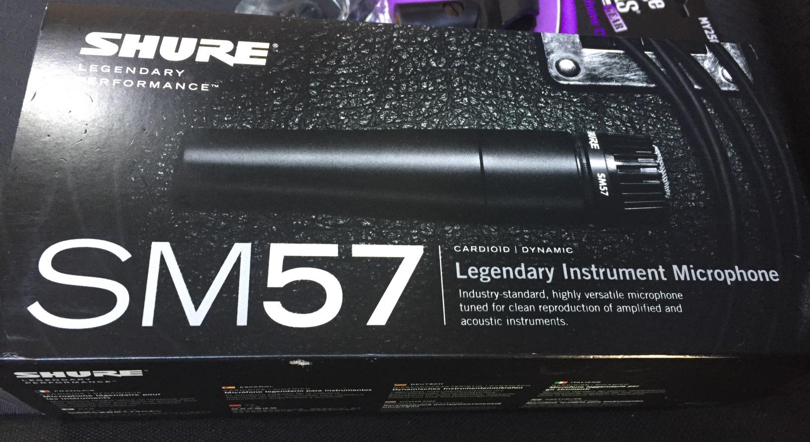 Shure SM57 Pro XLR Dynamic Instrument Microphone | Cardioid dynamic mic for studio and live instruments, drums, percussion and amp miking; recording-ready customer photo 1