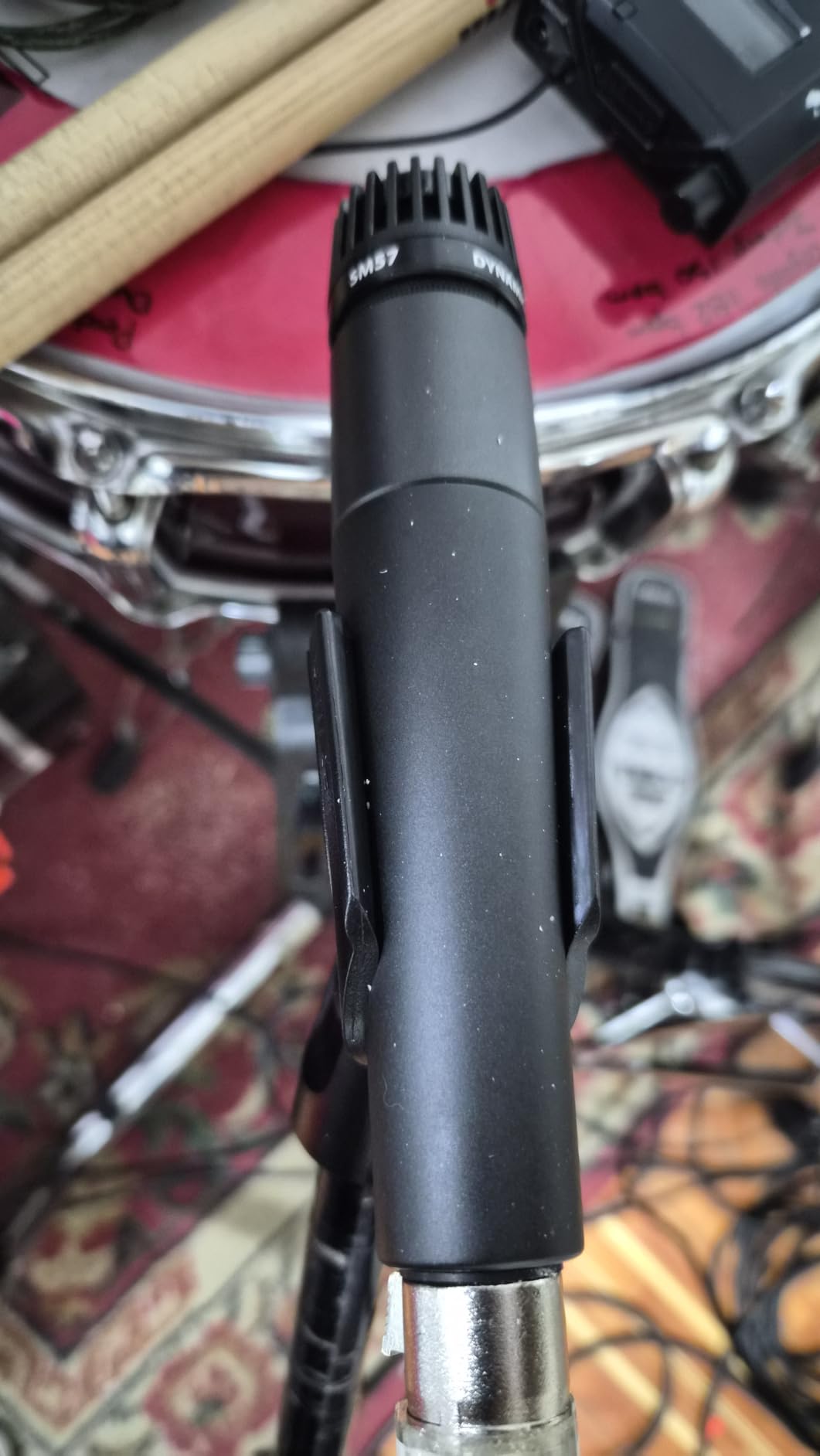 Shure SM57 Pro XLR Dynamic Instrument Microphone | Cardioid dynamic mic for studio and live instruments, drums, percussion and amp miking; recording-ready customer photo 2