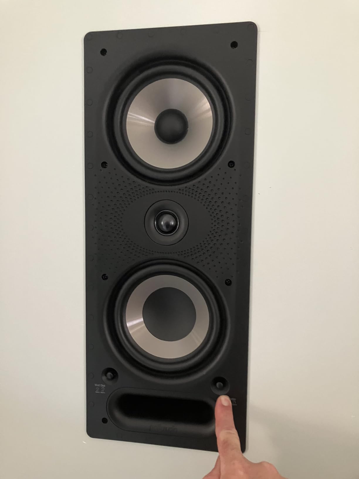 Polk Audio 265-RT 3-way In-Wall Speaker, The Vanishing Series, Black | Fits Ceiling/Wall, High-Performance Home Stereo Speakers, Use as Front, Rear, or Surrounds, Power Port, Paintable Grille customer photo 2