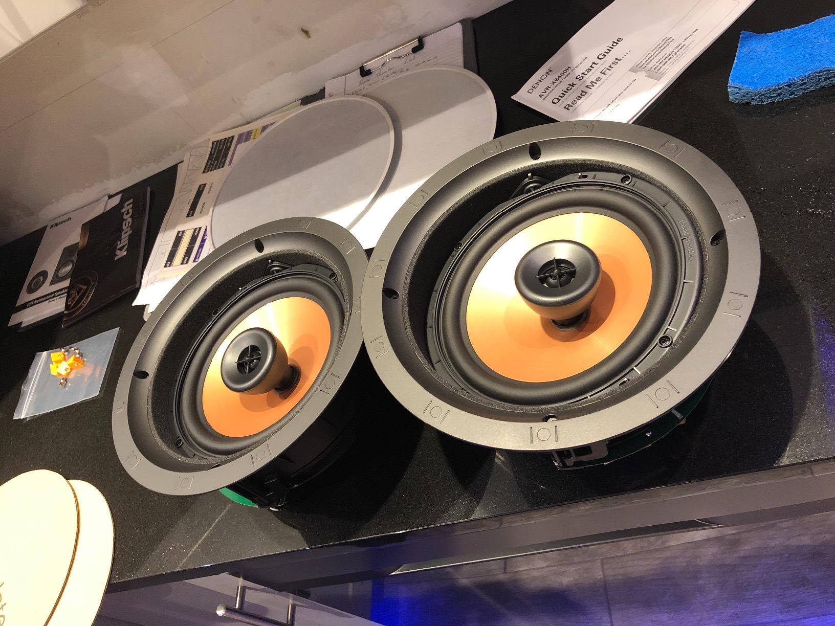 Klipsch Outdoor/Surround in-Ceiling Speaker Soundbar Home Speaker, Set of 1, White (CDT-5800-C II) customer photo 2