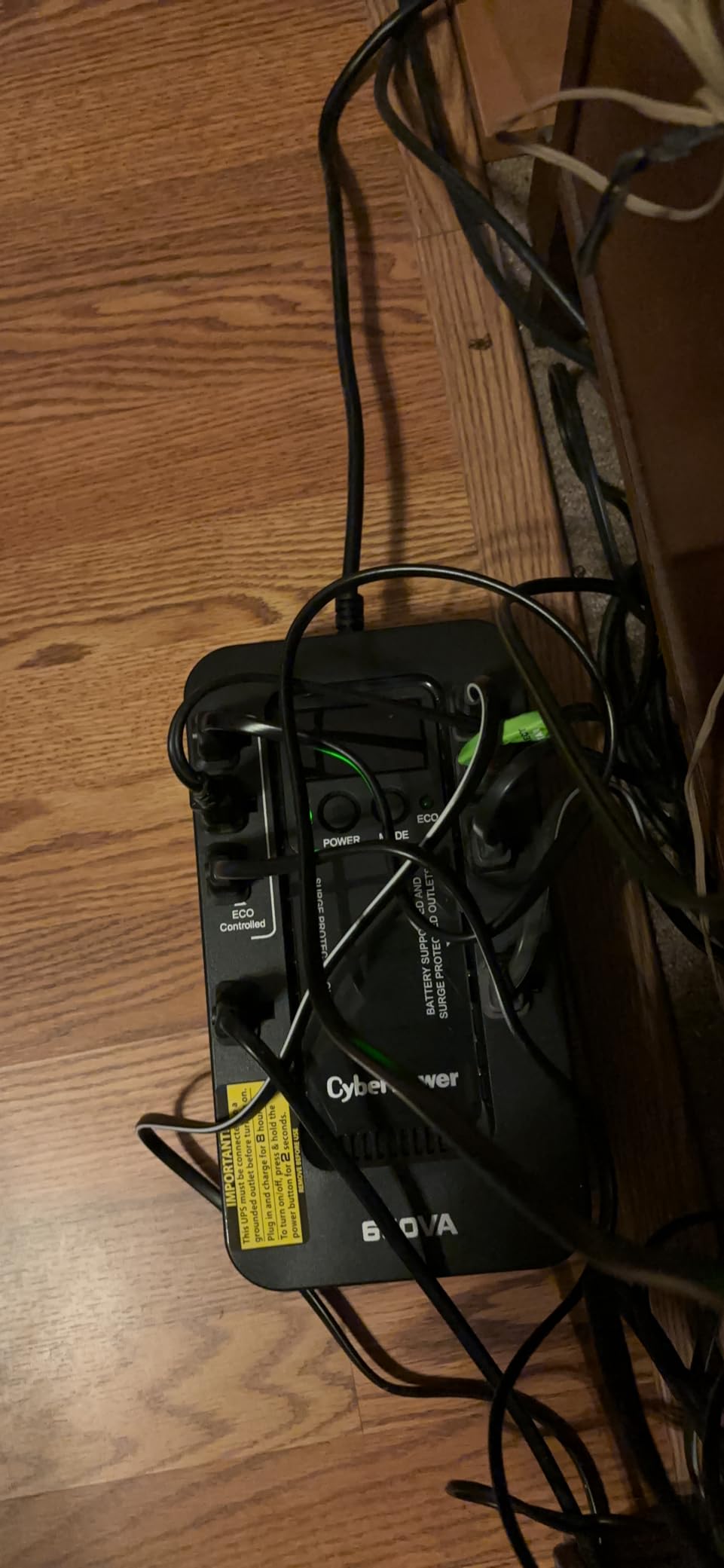CyberPower EC650LCD Ecologic UPS Battery Backup and Surge Protector | 650VA/390W, 8 Outlets, ECO Mode, Compact, UL Certified customer photo 2