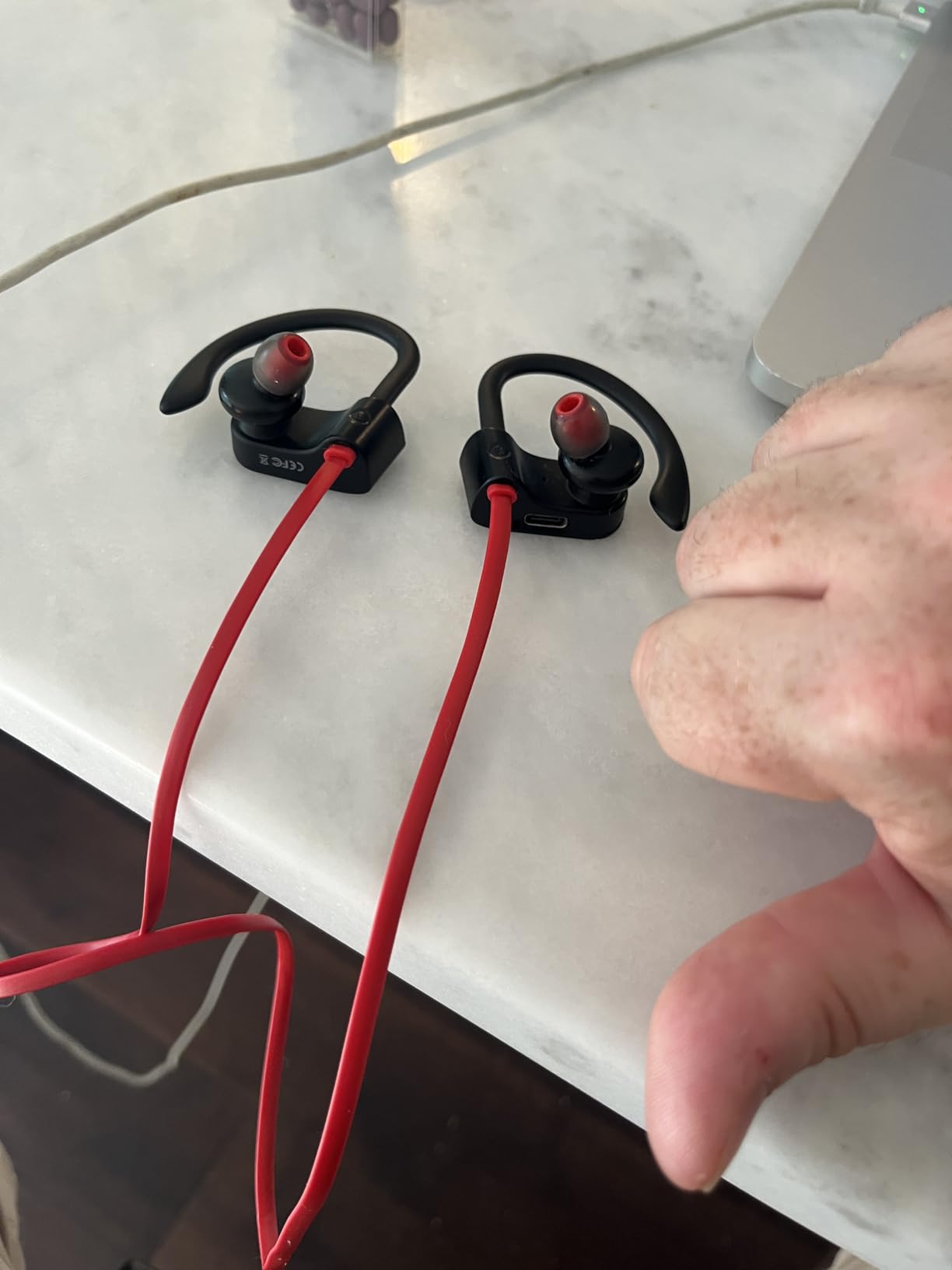 Otium Bluetooth Headphones, Wireless Earbuds IPX7 Waterproof Sports Earphones with Mic HD Stereo Sweatproof in-Ear Earbuds Gym Running Workout 15 Hour Battery Sound Isolation Headsets customer photo 2