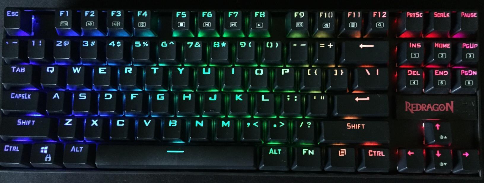 Redragon K552P Mechanical Gaming Keyboard TKL with 18 Backlight Modes, Hot-Swappable Blue Switches, 87-Key Compact Ergonomic Design, N-Key Rollover & Software Programmable Macro - RGB, Black customer photo 1