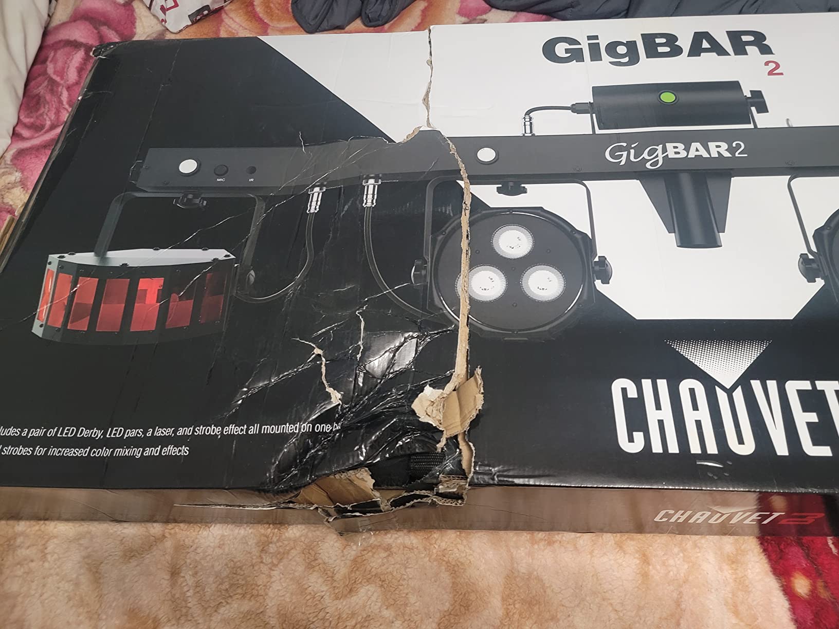 CHAUVET DJ GigBAR 2 4-in-1 DJ Lighting System | Party Lights with LED Derby, Wash Lights, Laser & Strobe Effects | DMX Control, Wireless Footswitch & Tripod Included | Stage, Wedding & Event Lighting customer photo 1