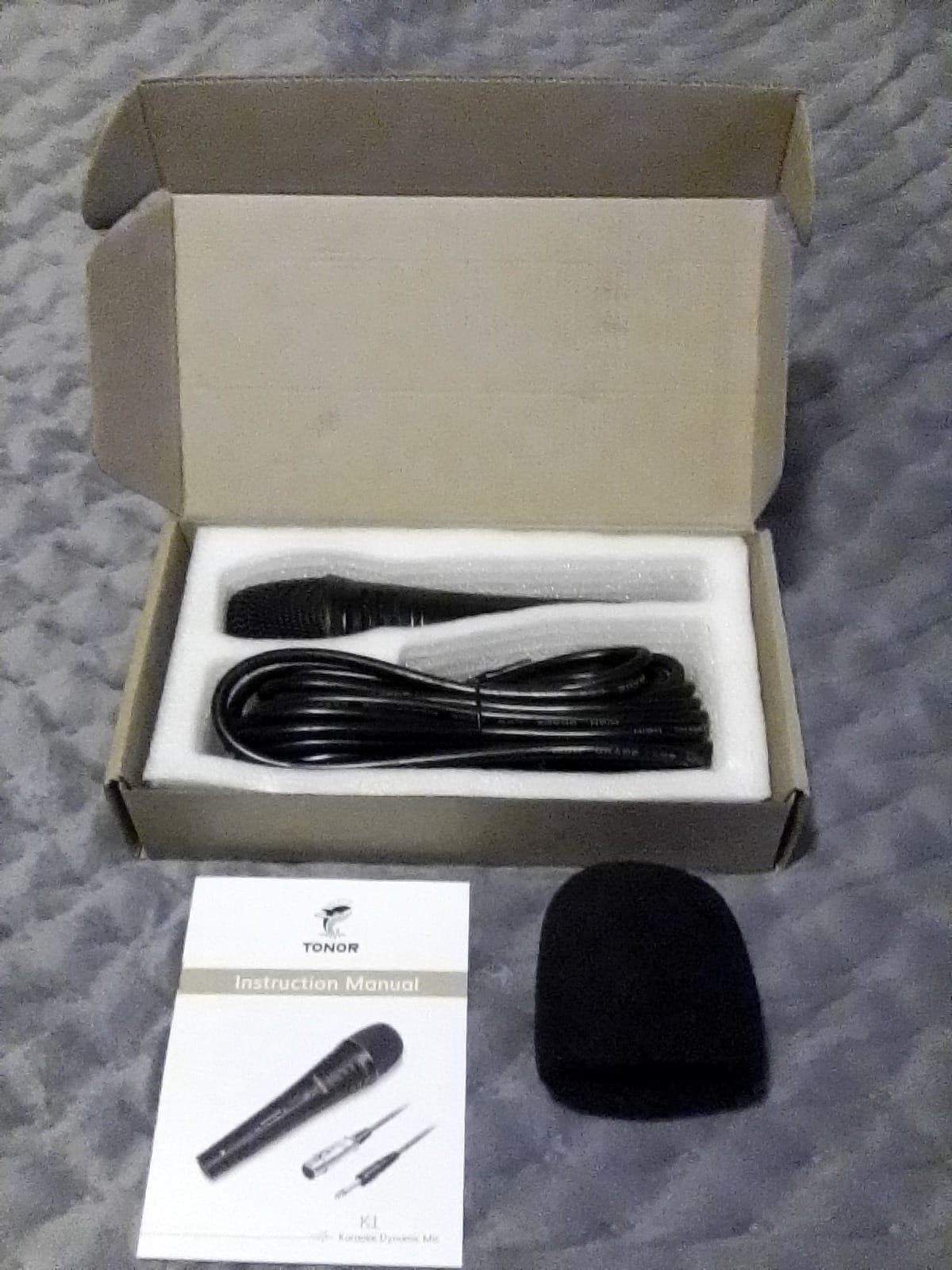 TONOR K1 Vocal Microphone for Singing, Dynamic Handheld Wired Karaoke Mic, Microfono with 5M XLR to 1/4