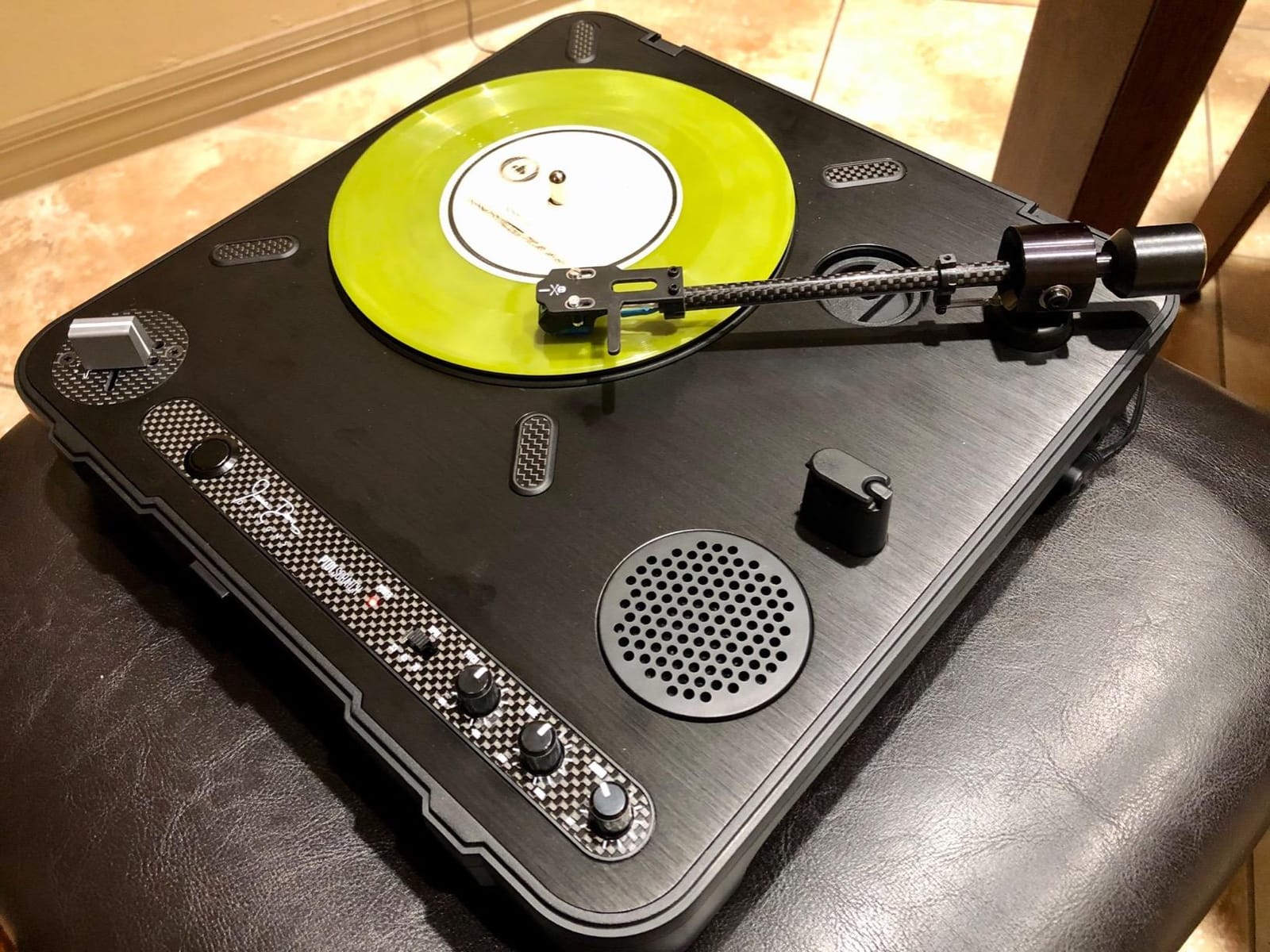 Numark PT01 Scratch Portable DJ Turntable | Scratch Switch, Built-In Speaker, 3-Speed Playback, USB Out, AC and Battery Power customer photo 2