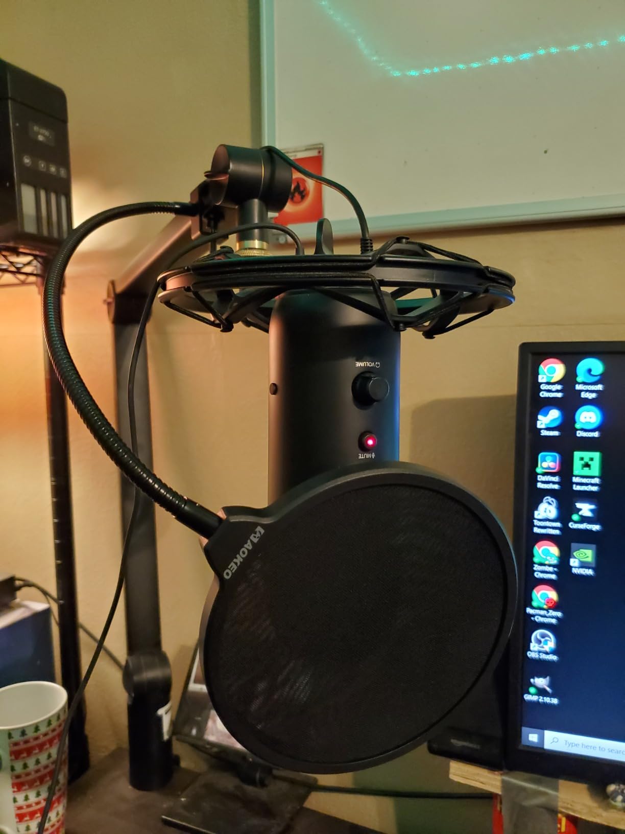 Aokeo Professional Microphone Pop Filter Mask Shield For Blue Yeti and Any Other Microphone, Mic Dual Layered Wind Pop Screen With Flexible 360° Gooseneck Clip Stabilizing Arm customer photo 2