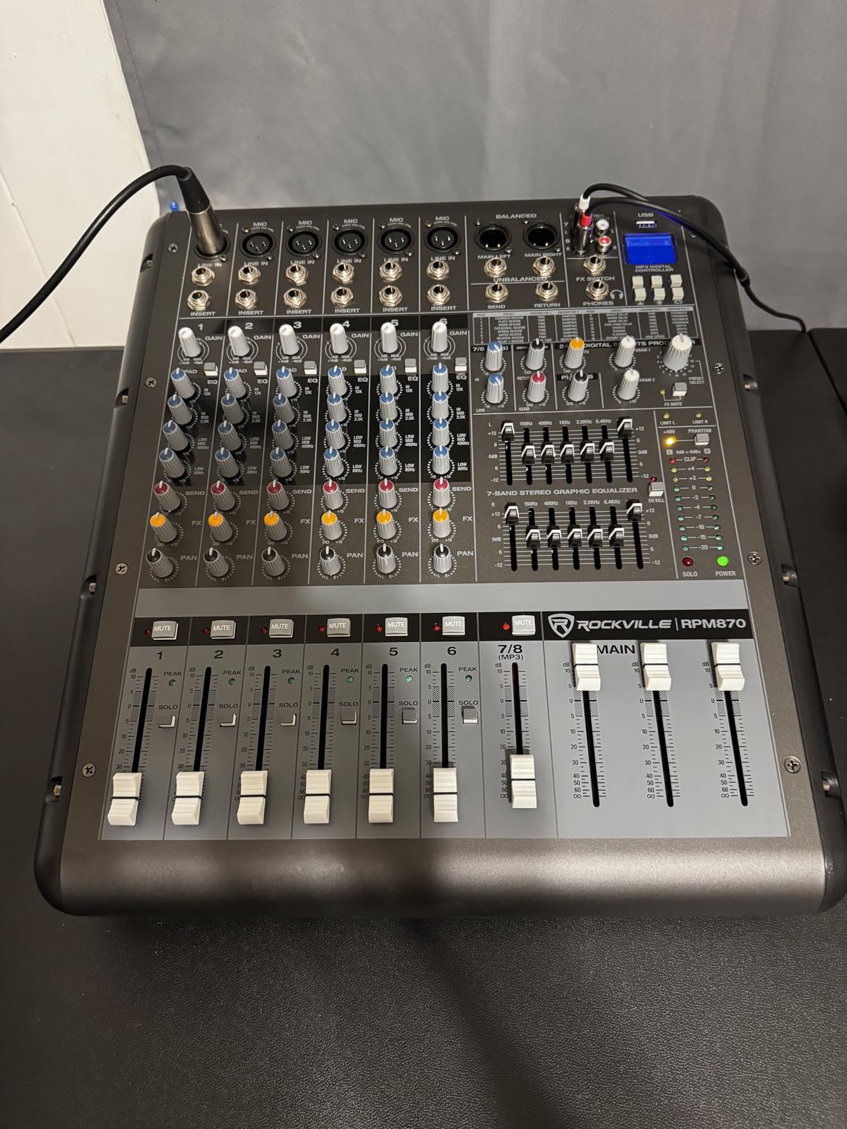 Rockville RPM870 8-Channel 6000W Powered Mixer with USB Bluetooth FX | Playback/Recording, Streaming, 6 XDR2 Mic Pres, 48V Phantom Power, Dual 7-Band EQ, 4-Band Channel EQ customer photo 2