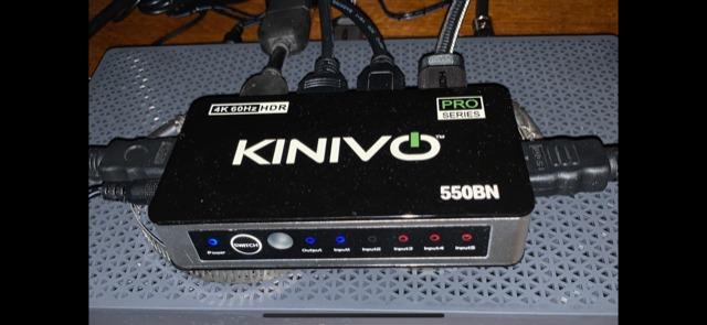 Kinivo HDMI Switch 5 in 1 Out 4K 60Hz (HDR 10, High Speed 18Gbps, IR Remote, HDCP2.2, Dolby Vision, VRR) - 550BN Switcher Compatible with Roku, PS5, Xbox, Apple TV, Nintendo Switch 2, Cable Box customer photo 1