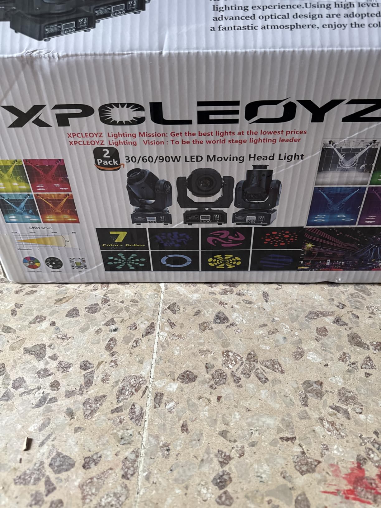 60W DJ Lights Moving Head Lights DMX512 Stage Lights | 8 Gobos & 8 Colors, 11 CH, 540° Pan & 270° Tilt, Sound Activated, Compact DJ Lighting for Weddings, Parties, and Stage Events customer photo 1