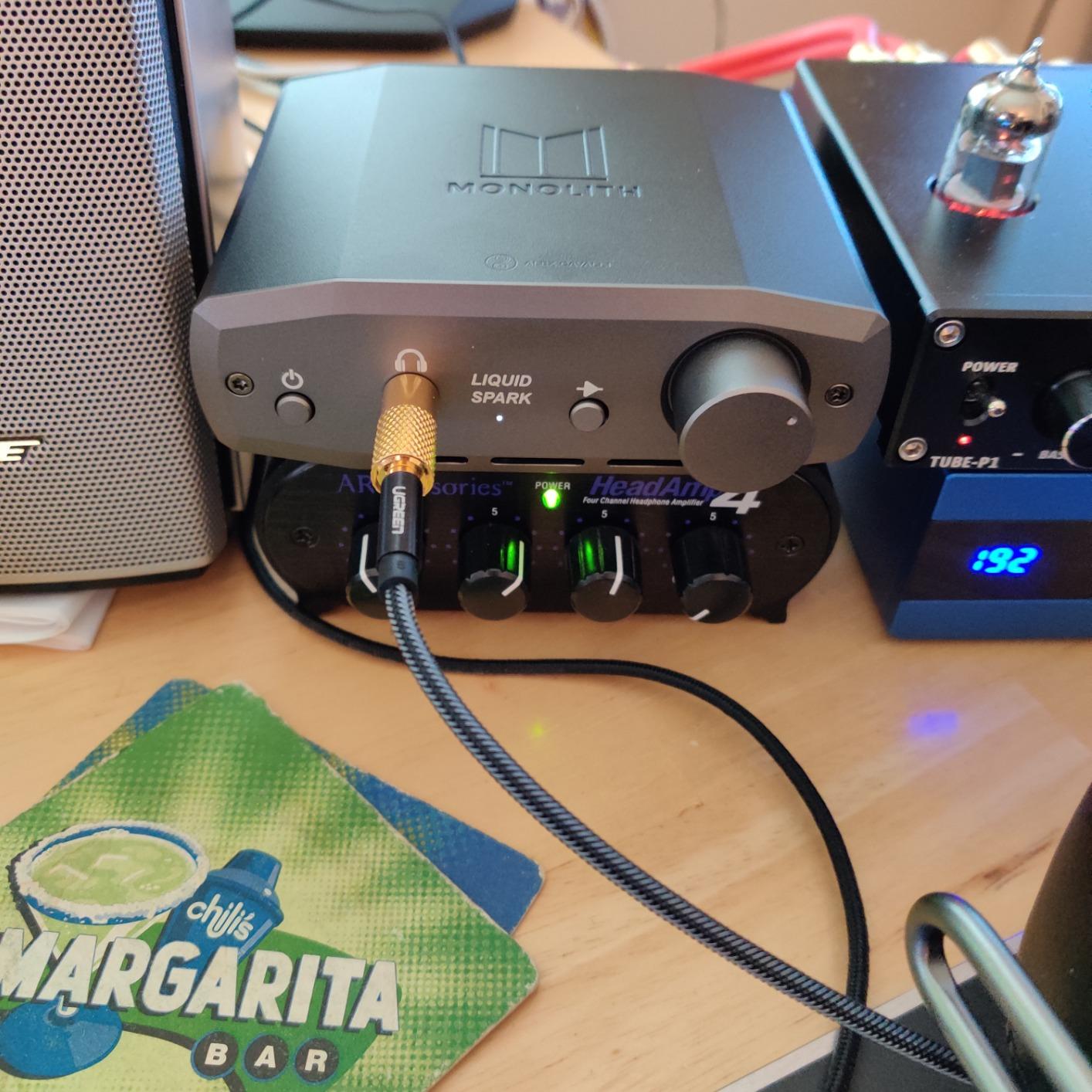 Monolith 133304 Liquid Spark Headphone Amplifier - by Alex Cavalli with RCA Input, Single 1/4 Output 1.3Watt@50R, 108Db customer photo 2