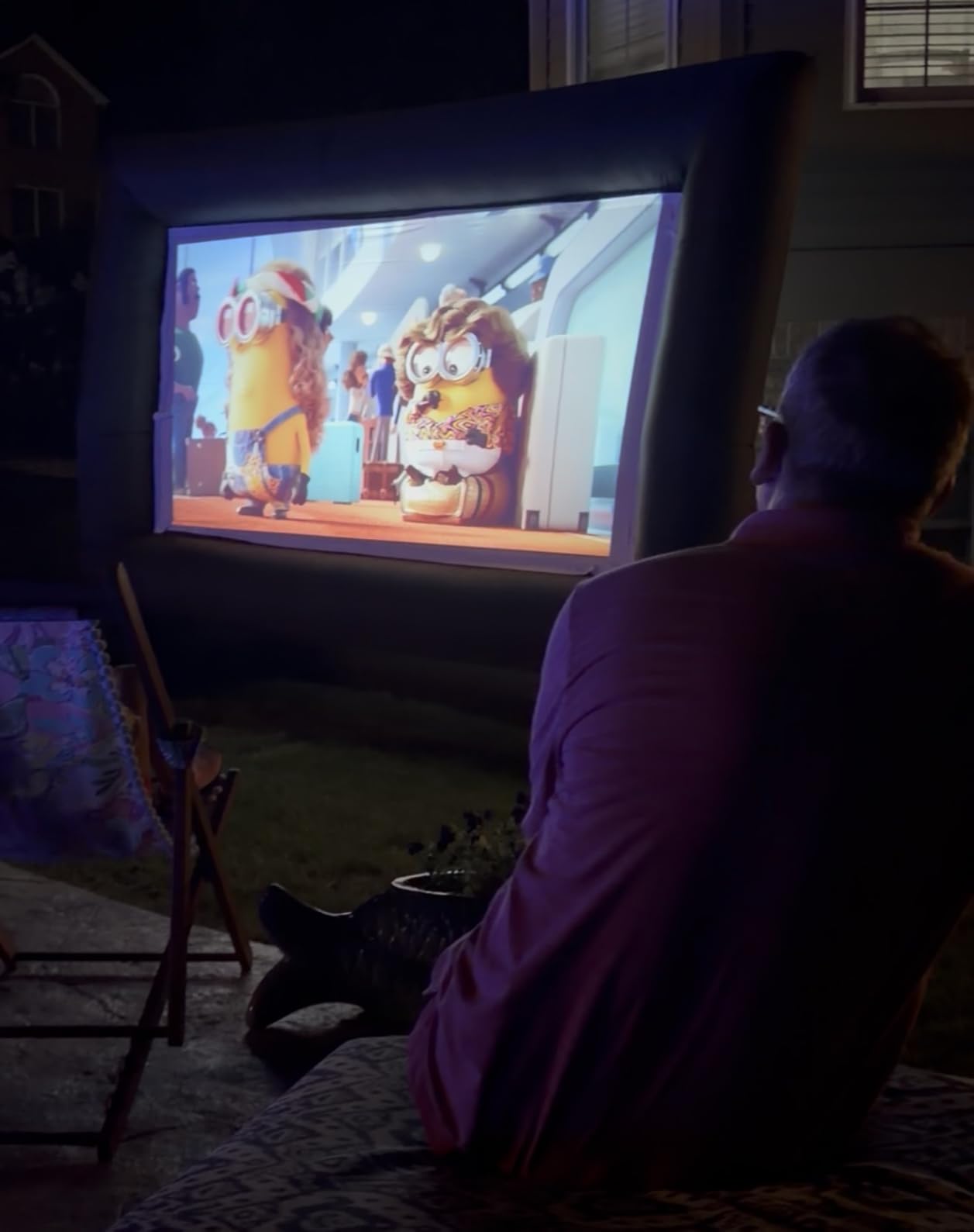 XHYCPY 16ft Inflatable Movie Screen Outdoor Projector Screen with Air Blower Storage Bag - Front/Rear Projection, Easy Set Up Blow Up Screen for Backyard Movie Night, Theme Parties, Celebrations customer photo 1