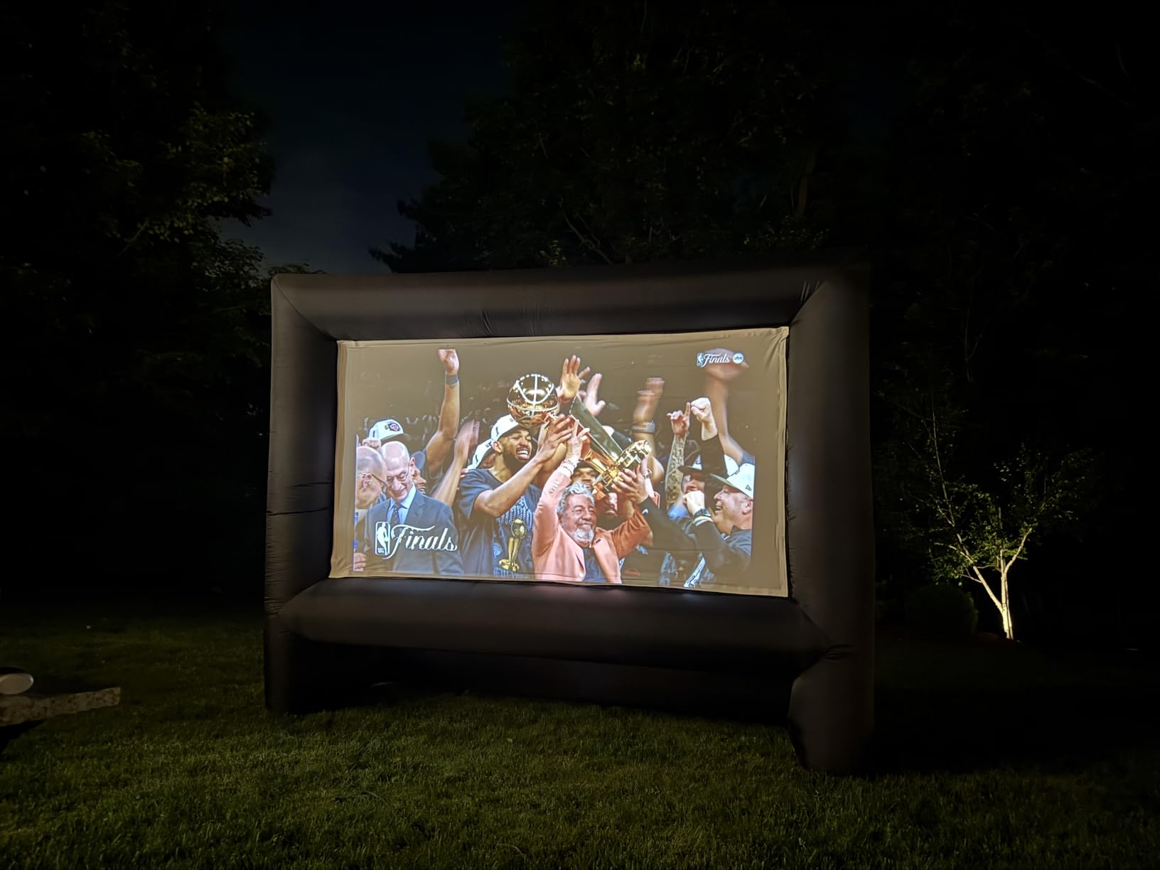 XHYCPY 16ft Inflatable Movie Screen Outdoor Projector Screen with Air Blower Storage Bag - Front/Rear Projection, Easy Set Up Blow Up Screen for Backyard Movie Night, Theme Parties, Celebrations customer photo 2