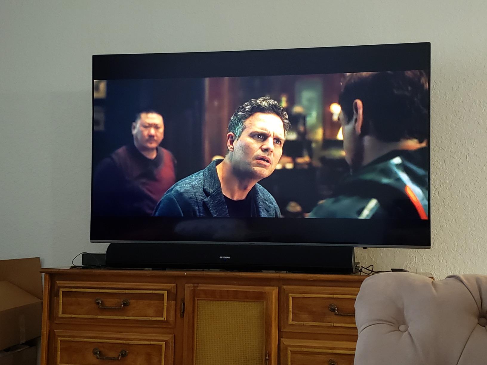BESTISAN Soundbar, TV Sound Bar with Wired HDMI and Wireless Bluetooth 5.0 Home Theater System (28 Inch, Enhanced Bass Technology, 3-Inch Drivers, Bass Adjustable, Wall Mountable, DSP) customer photo 1