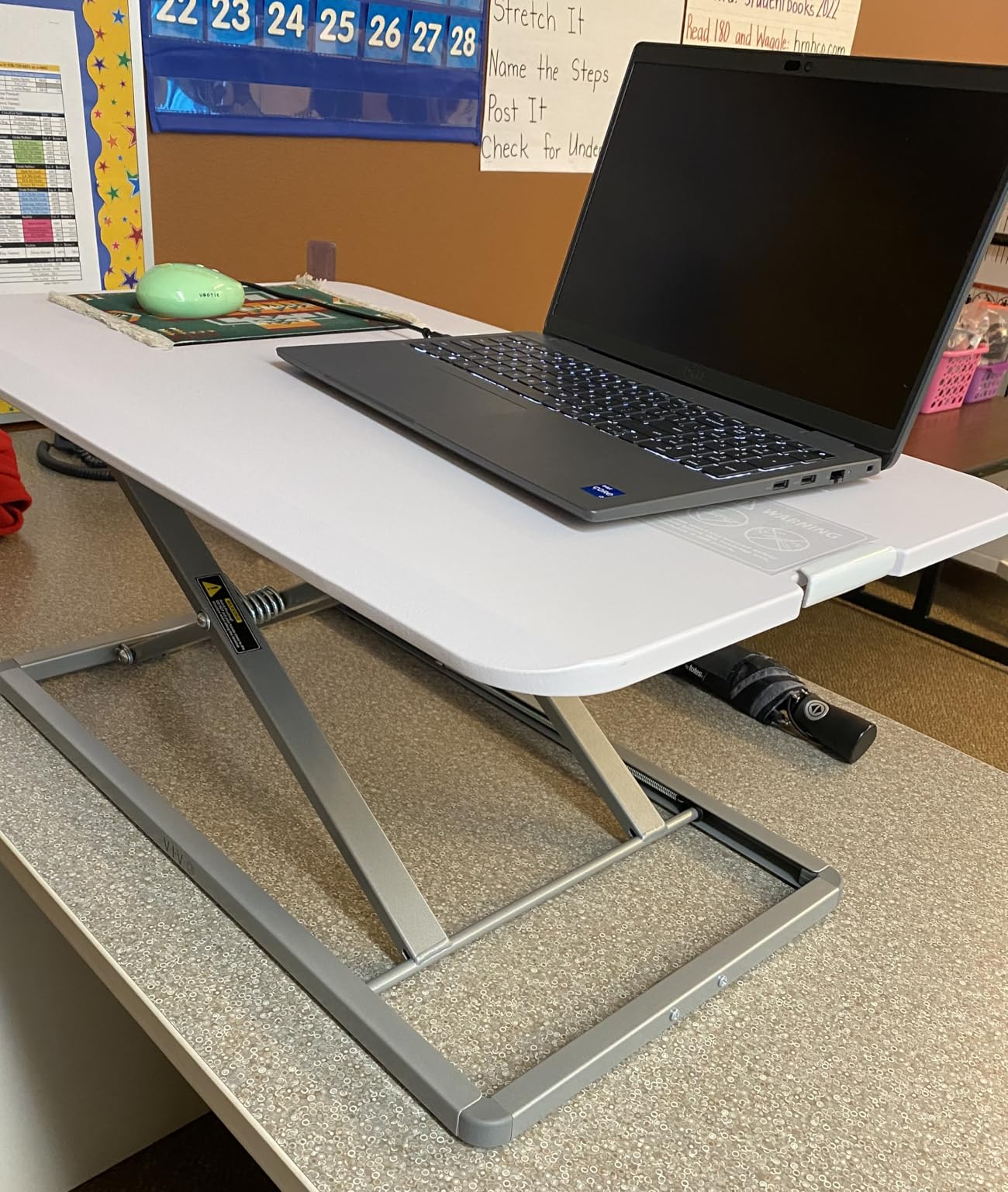 VIVO Black 29 in Single Top Standing Desk Converter, DESK-V000U | Economy, Height Adjustable, Sit Stand Tabletop Monitor and Laptop Riser Workstation, No Assembly Required, Black Frame customer photo 1