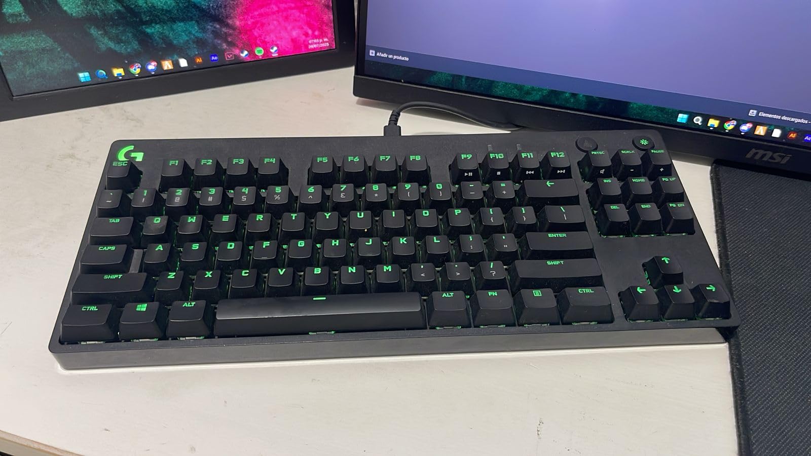Logitech G PRO Mechanical TKL Tenkeyless Gaming Keyboard (Clicky) - Black | Ultra portable, detachable Micro USB cable, 16.8 million color Lightsync backlit keys customer photo 2