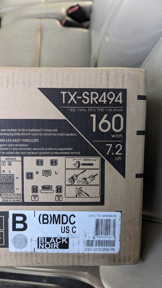 Onkyo TX-SR494 4K Ultra HD Dolby Atmos AV Receiver - 2019 Model customer photo 2