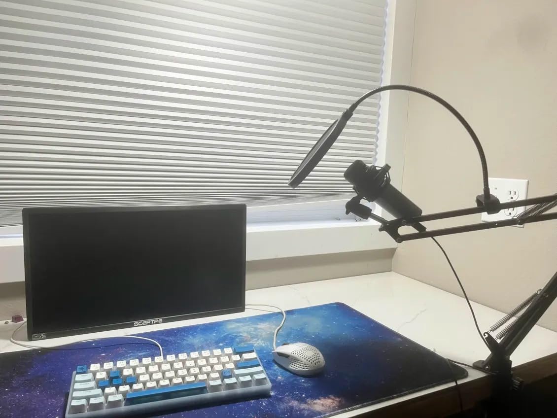 InnoGear Microphone Stand Mic Boom Arm for Blue Yeti HyperX QuadCast S SoloCast Snowball Fifine K669B and other Mic, with Shock Mount Windscreen Pop Filter Mic Clip Holder Cable Ties, Medium customer photo 2