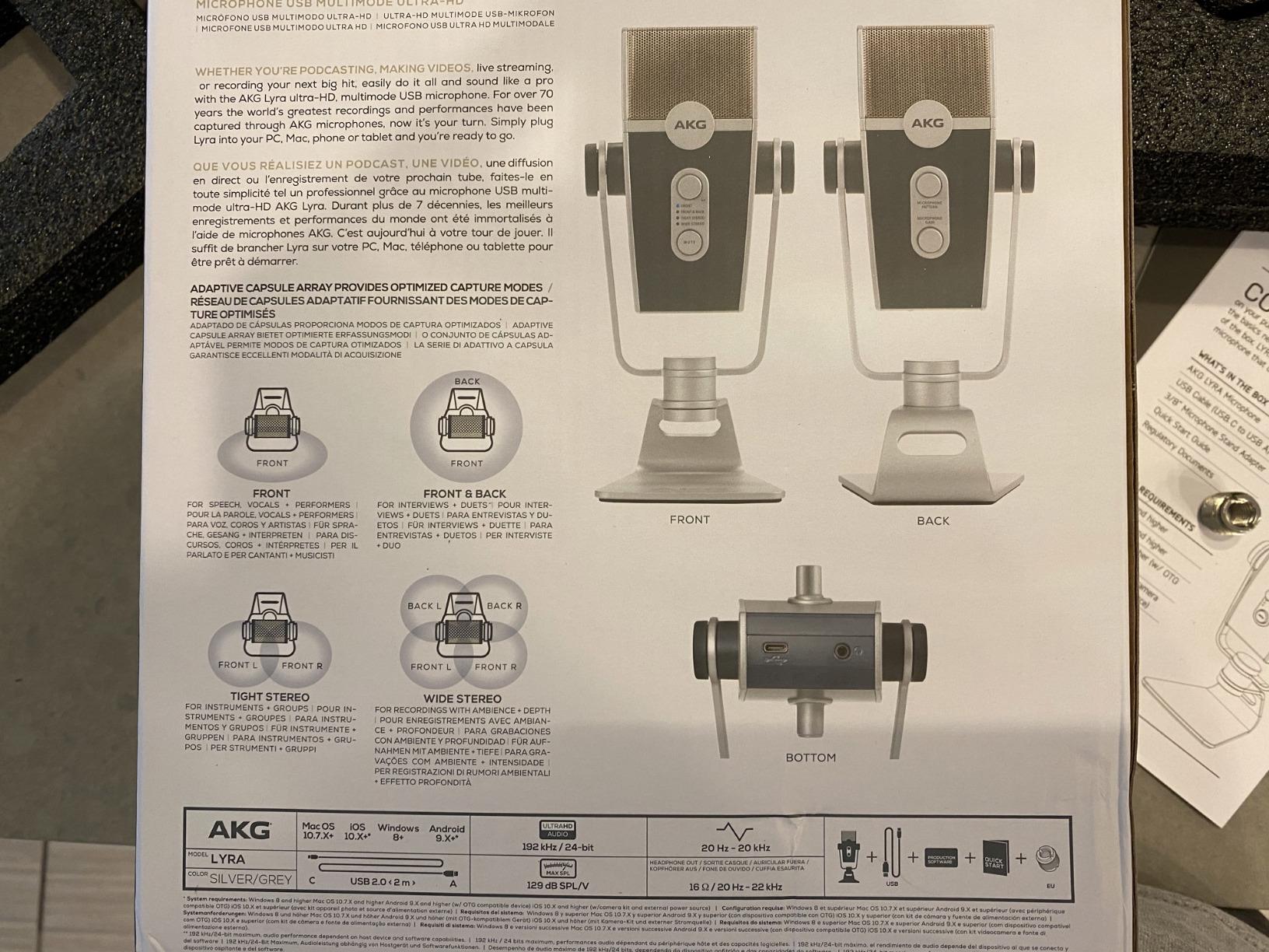 AKG Pro Audio Lyra Ultra-HD USB C Microphone for Recording, Streaming, Gaming, Podcasting, ASMR on PC and Mac, Condenser Mic for Laptop or Computer, Adjustable Stand, Plug and Play - Blue and Silver customer photo 2