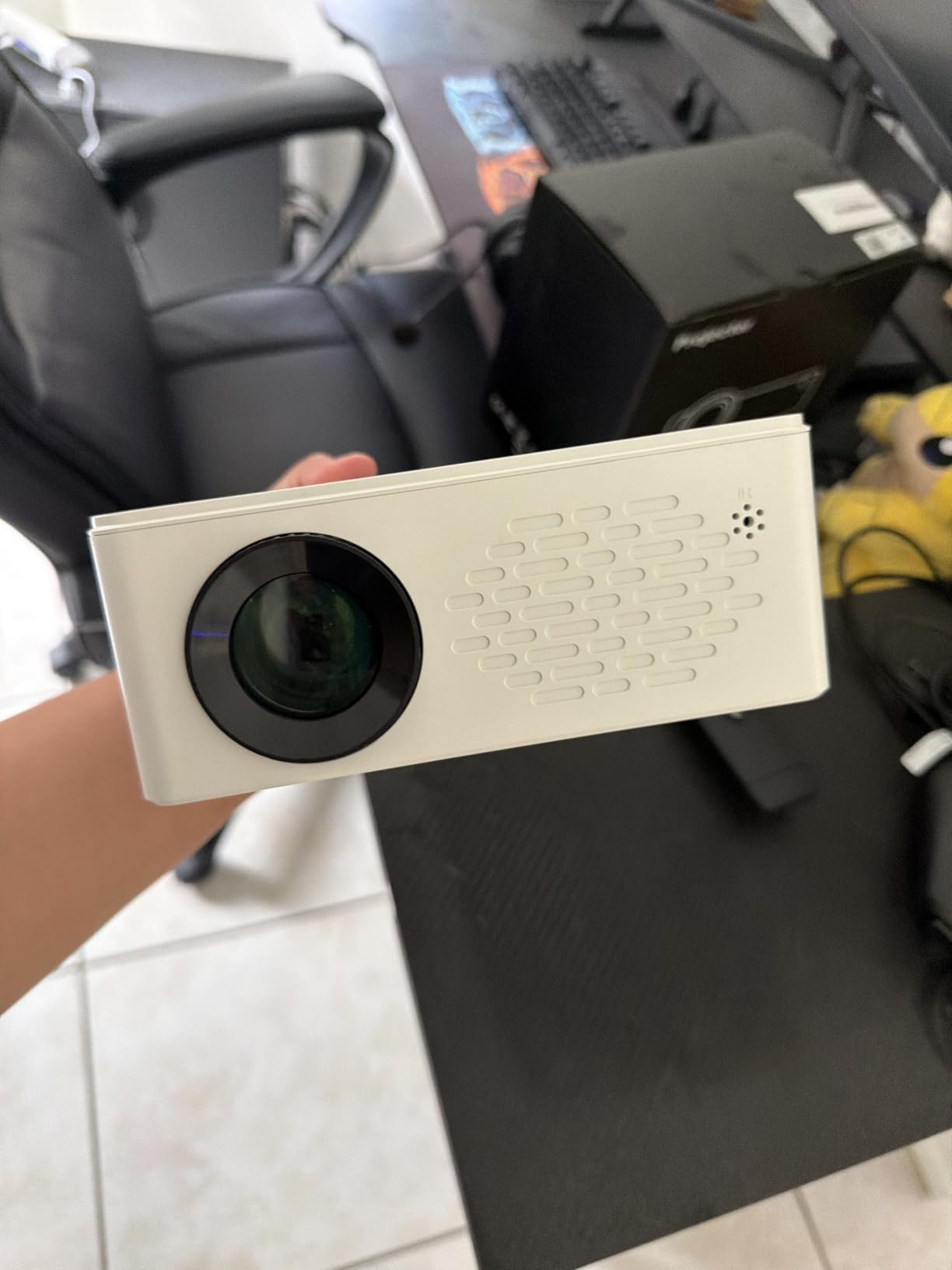 TMY 1080P Mini Portable Projector with 80in Screen, 2-way Bluetooth, Compatible with TV Stick/Roku/Phone/PC/PS/DVD/HDMI/USB customer photo 2