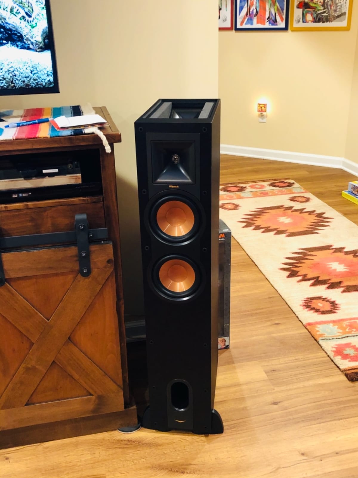 Klipsch Reference R-26FA Floorstanding Speaker, Black, Pair (Dolby Atmos) customer photo 1