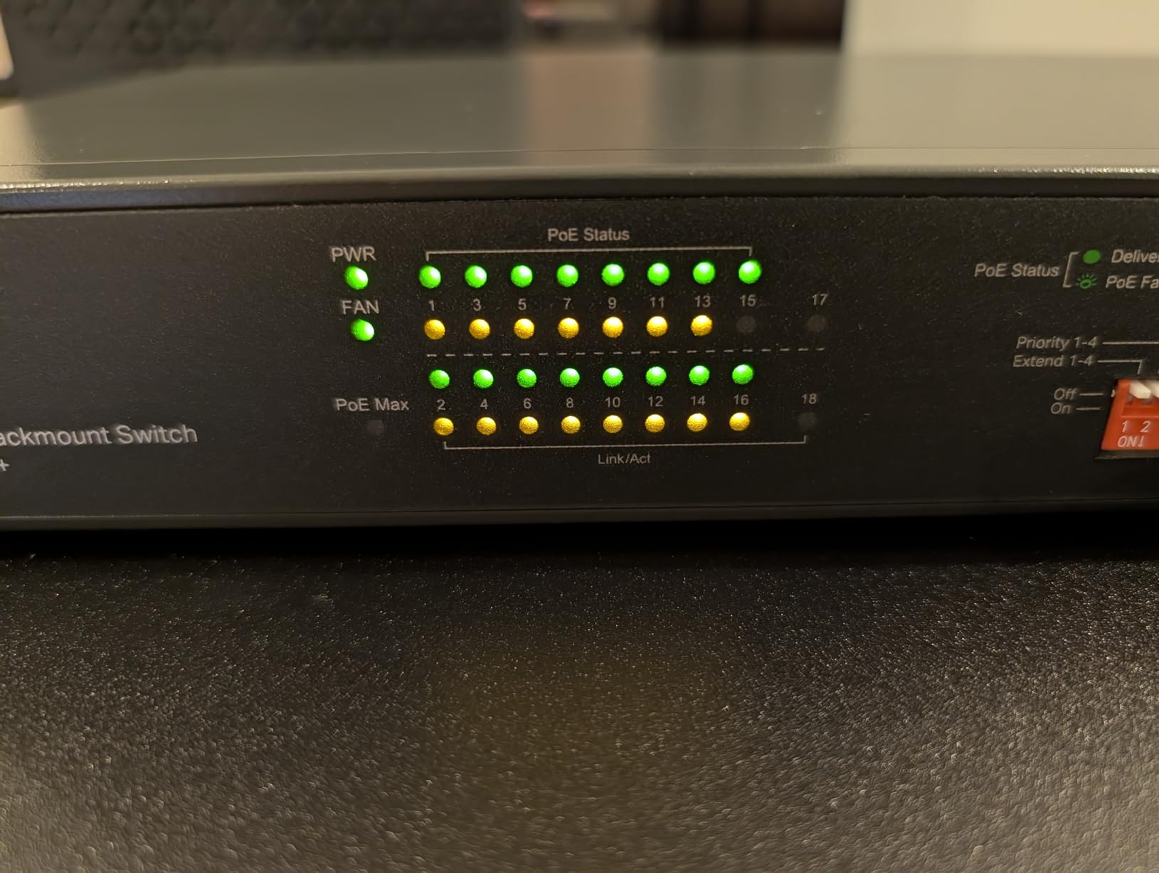 TP-Link TL-SG1218MP, 16 Port Gigabit PoE Switch | 16 PoE+ Ports 250W, w/ 2 Uplink Gigabit Ports + 2 Combo SFP Slots Plug & Play Sturdy Metal Rack-mountable customer photo 1