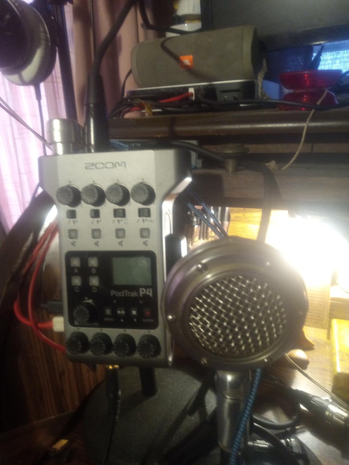 Zoom PodTrak P4 Podcast Recorder with 4 XLR Mic Inputs, 4 Headphone Outputs, Phone & USB Input for Remote Interviews, Sound Pads, 2-In/2-Out USB Audio Interface, Battery Powered customer photo 1