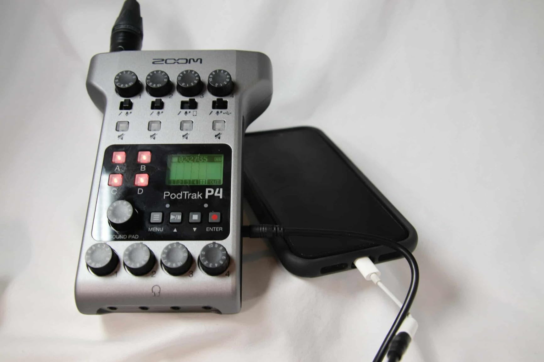 Zoom PodTrak P4 Podcast Recorder with 4 XLR Mic Inputs, 4 Headphone Outputs, Phone & USB Input for Remote Interviews, Sound Pads, 2-In/2-Out USB Audio Interface, Battery Powered customer photo 2