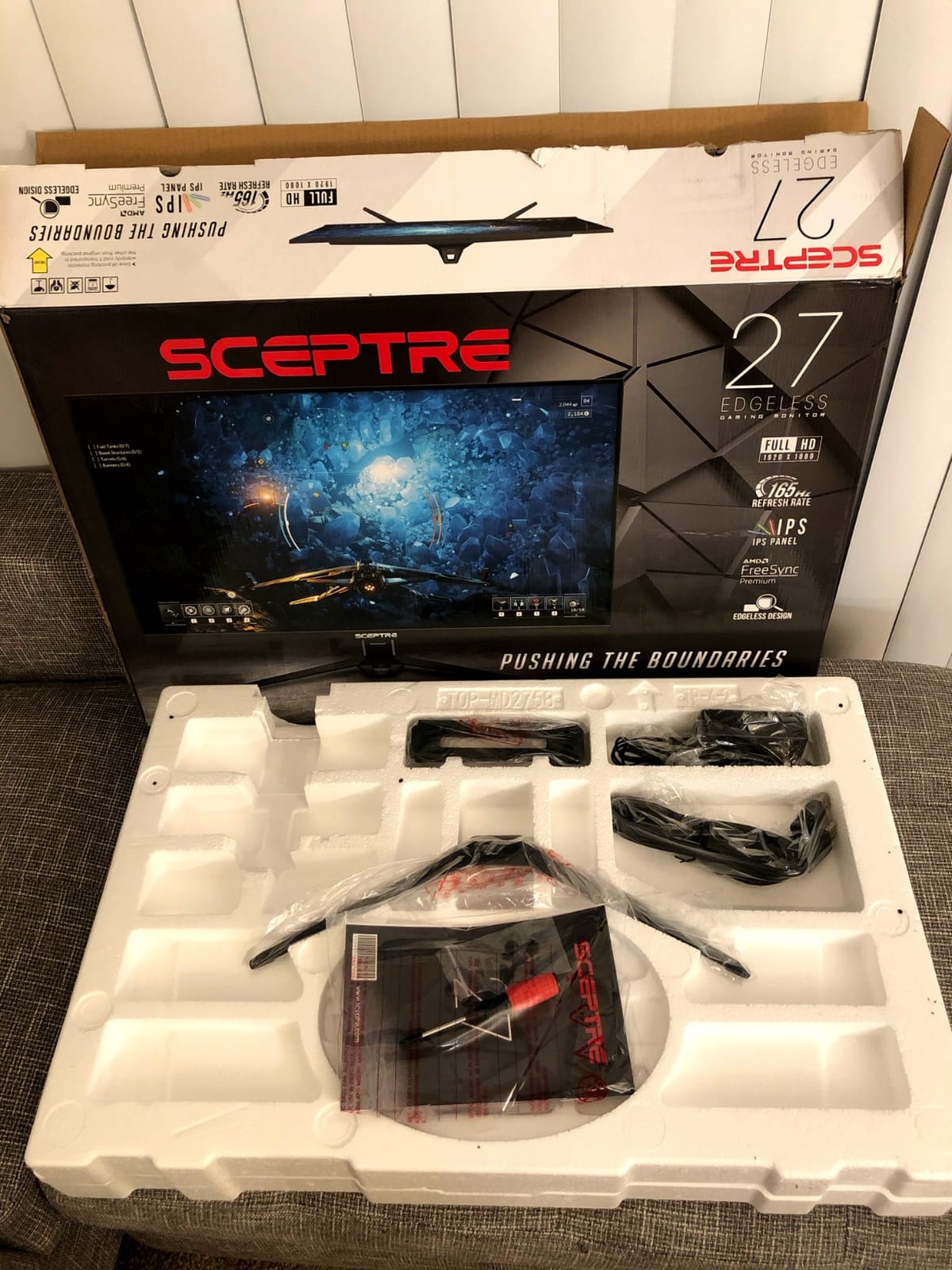 Sceptre 27-inch FHD 1080p IPS Gaming LED Monitor up to 165Hz 144Hz 1ms DisplayPort HDMI, FreeSync FPS RTS Build-in Speakers Gunmetal Black 2022 (E275B-FPT165) customer photo 1