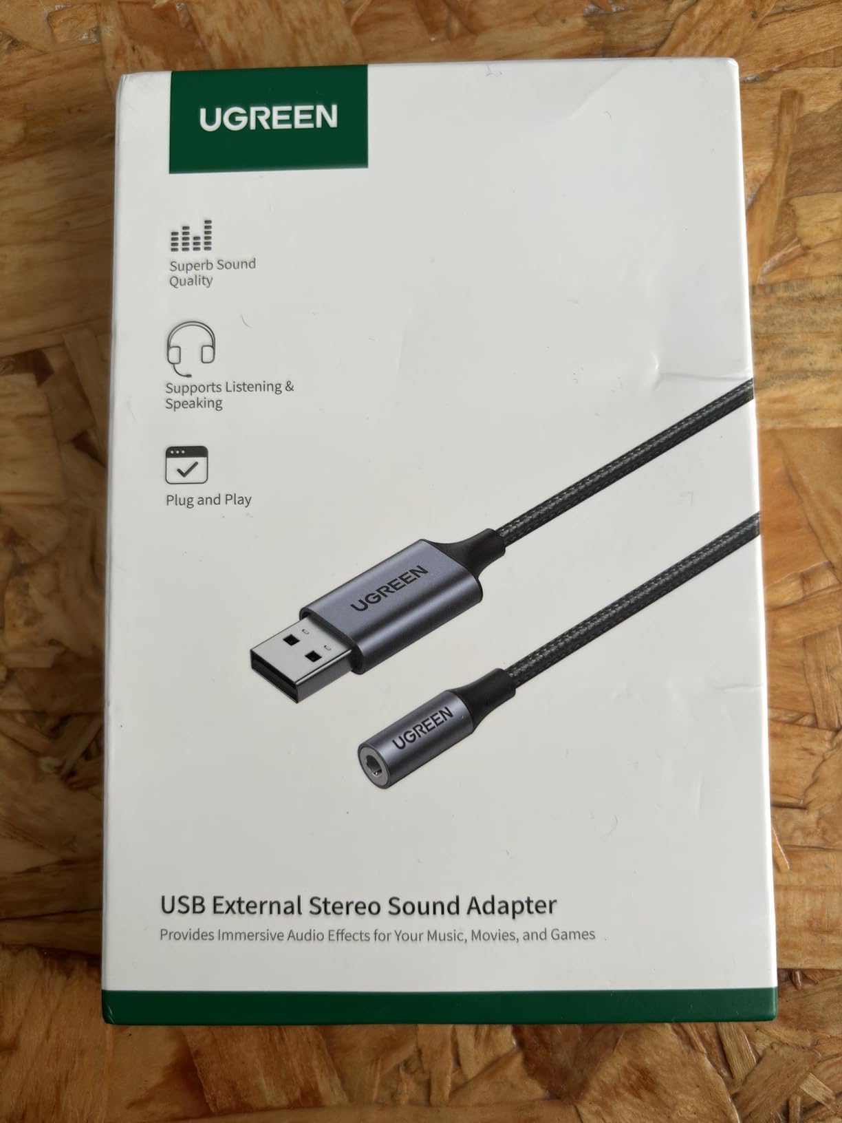 UGREEN USB to 3.5mm Jack Audio Adapter Headphone DAC 24bit 96kHz customer photo 1
