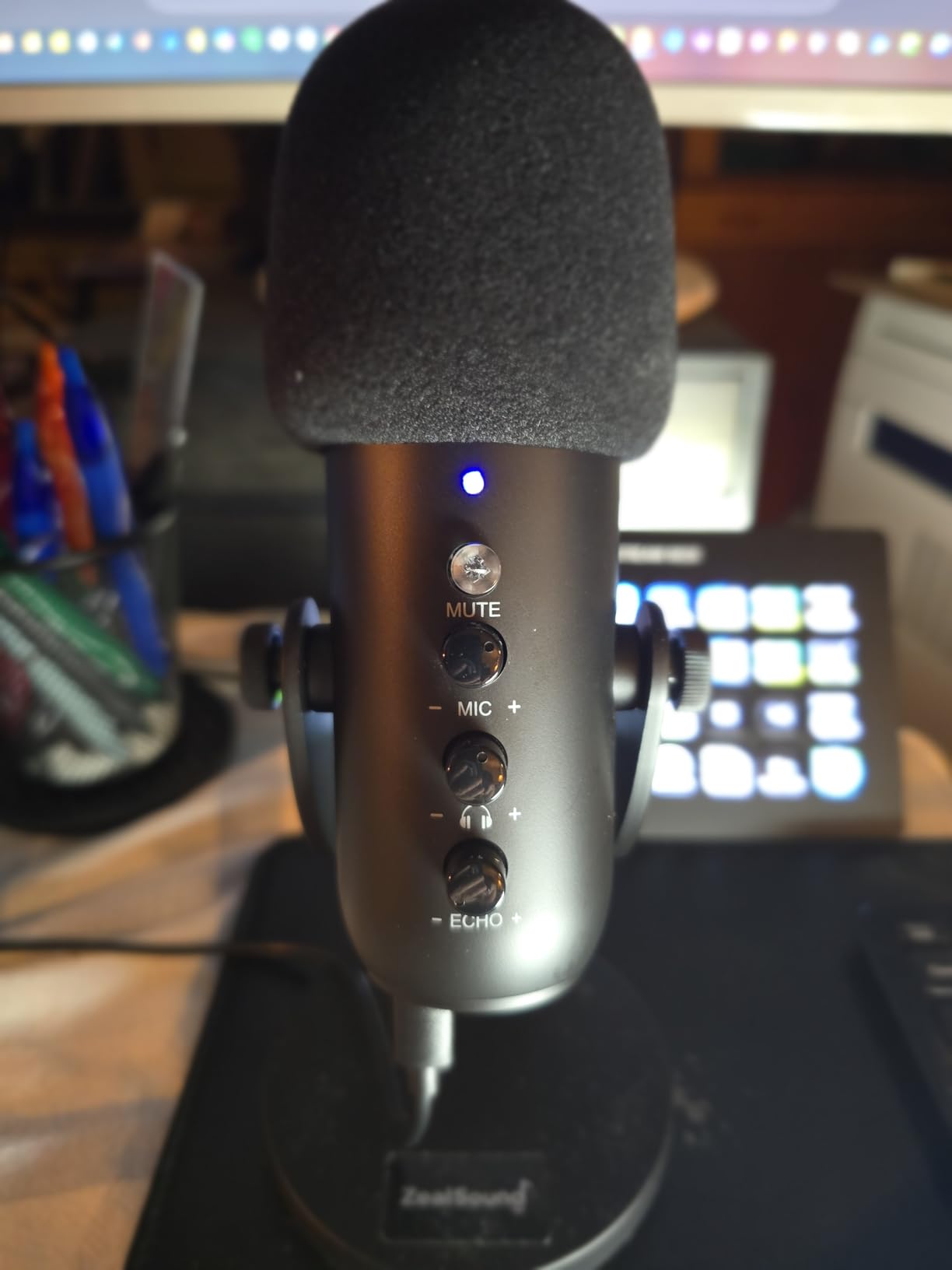 ZealSound Podcast Microphone for PC, Noise Cancellation USB Mic with Gain, Volume Adjustment & Mute Button, Monitoring & Echo, for YouTube, TikTok, Podcasting, Streaming, iPhone, iPad, Android, Mac customer photo 1