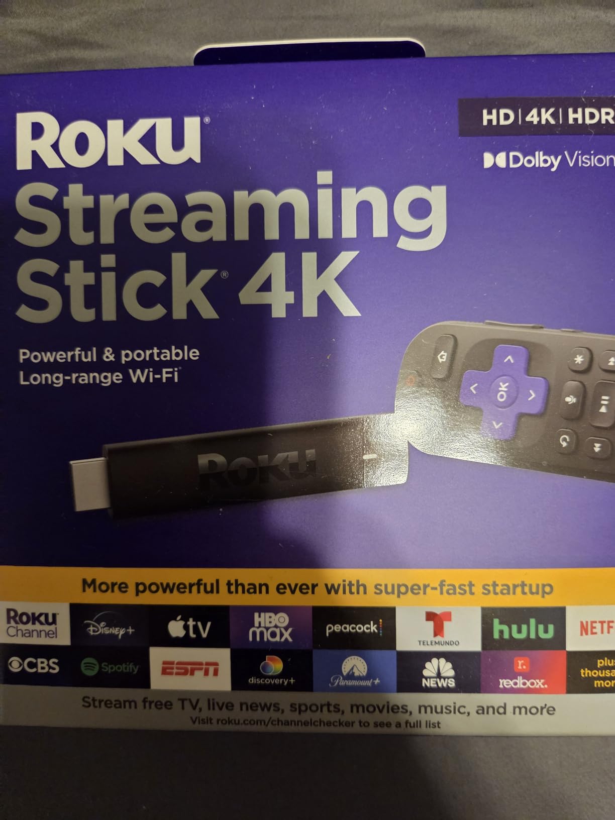 Roku Streaming Stick 4K with Voice Remote - HDR10+ & Dolby Vision | Compact 4K Streaming Device for TV with Roku Voice Remote & Long-Range Wi-Fi - Free & Live Local News, Sports customer photo 1