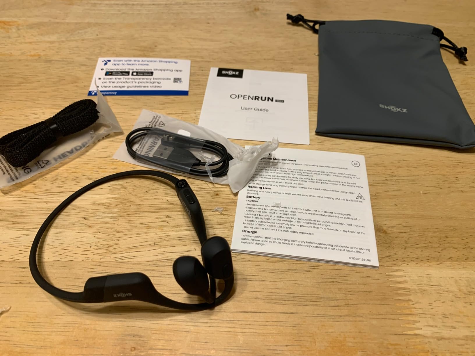 SHOKZ OpenRun Bone Conduction Open-Ear Bluetooth Sport Headphones, Black | Bundle with Sweat Headband; Open ear comfort; Lightweight & Secure fit; IP67 water resistance; 8H battery; Running/Cycling customer photo 2