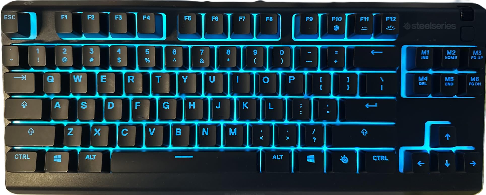SteelSeries Apex 3 TKL RGB Gaming Keyboard - Tenkeyless Compact Form Factor - 8-Zone RGB Illumination - IP32 Water & Dust Resistant - Whisper Quiet Gaming Switch - Gaming Grade Anti-Ghosting, Black customer photo 1