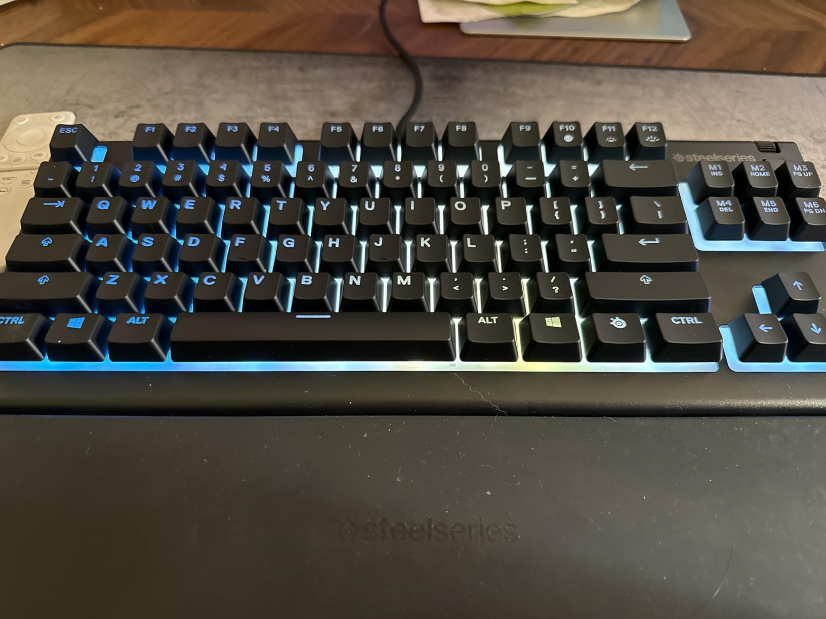 SteelSeries Apex 3 TKL RGB Gaming Keyboard - Tenkeyless Compact Form Factor - 8-Zone RGB Illumination - IP32 Water & Dust Resistant - Whisper Quiet Gaming Switch - Gaming Grade Anti-Ghosting, Black customer photo 2