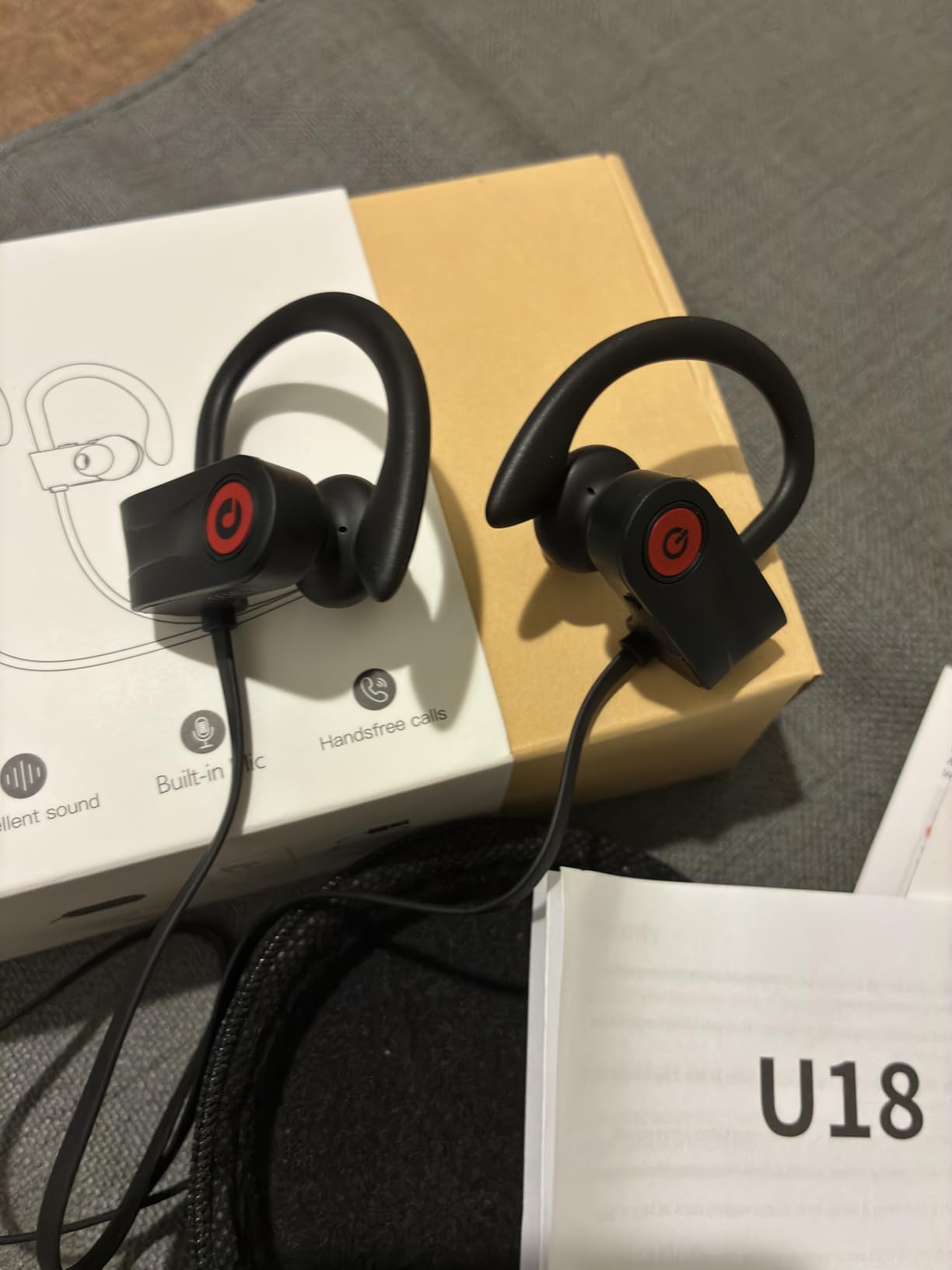 Boean Bluetooth Headphones, Wireless Headphones with AI Music Generation | 16 Hours Playtime Wireless Earbuds with Bluetooth 5.3 HD Stereo Sound, IPX7 Waterproof Running Headphones for Workout Sports customer photo 1