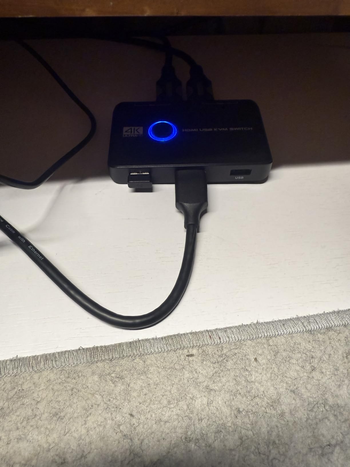 4K KVM Switch HDMI 2 Port Box, USB HDMI KVM Switches for 2 Computers Share Keyboard Mouse Printer and one HD Monitor, Support UHD 4K@60Hz, with 2 USB Cables and 2 HDMI Cables customer photo 1