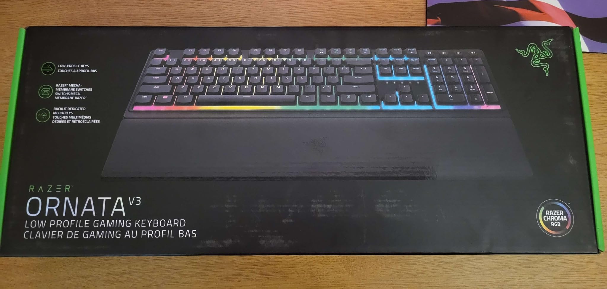 Razer Ornata V3 Gaming Keyboard, Low-Profile Keys, Black | Mecha-Membrane Switches, UV-Coated Keycaps, Backlit Media Keys, 10-Zone RGB Lighting, Snap Tap, Magnetic Wrist Rest customer photo 1