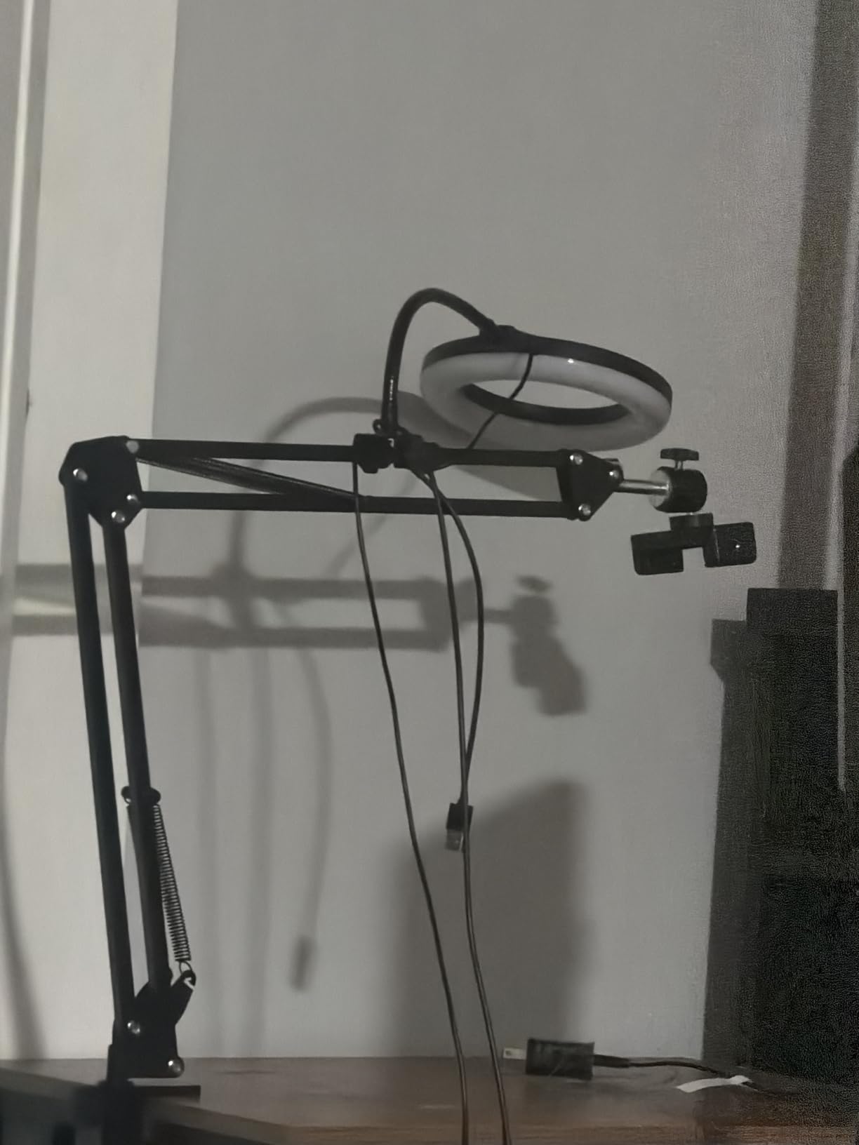 Overhead Camera Mount with Ring Light, Flexible Articulating Phone Arm Stand Compatible with iPhone, Logitech Webcam, Desk Tripod for YouTube Live Stream Cooking Nail Video Recording customer photo 1