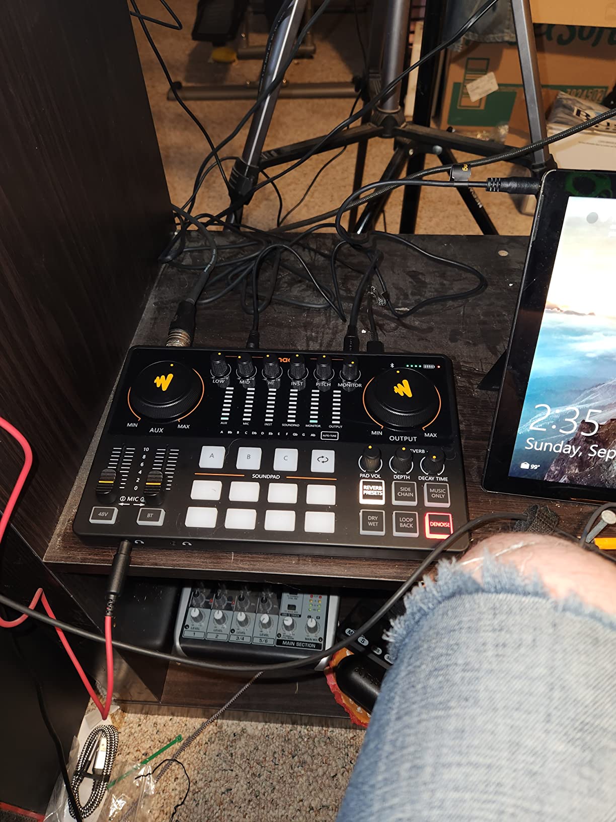 MAONO AME2 Audio Interface Mixer, Podcast Studio Console with XLR Input | 48V phantom power, Bluetooth, 11 custom sound pads, podcast recording, YouTube/TikTok live streaming, PC and XLR mic setup customer photo 1