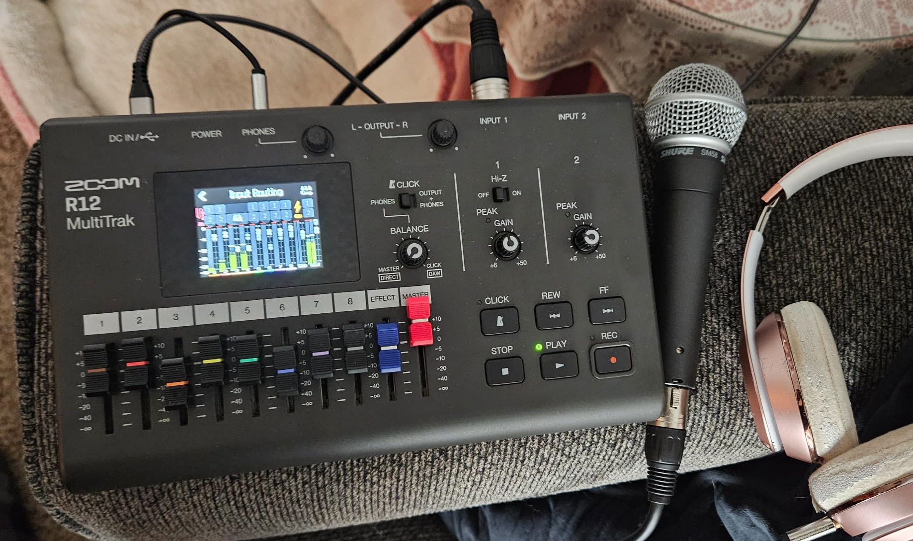 Zoom R12 Portable Recorder for Musicians with 8 Tracks, FX & Drum Loops | 2 XLR/TRS Combo Inputs, Touchscreen, Onboard Editing, Effects, Drum Loops, Battery Powered customer photo 2