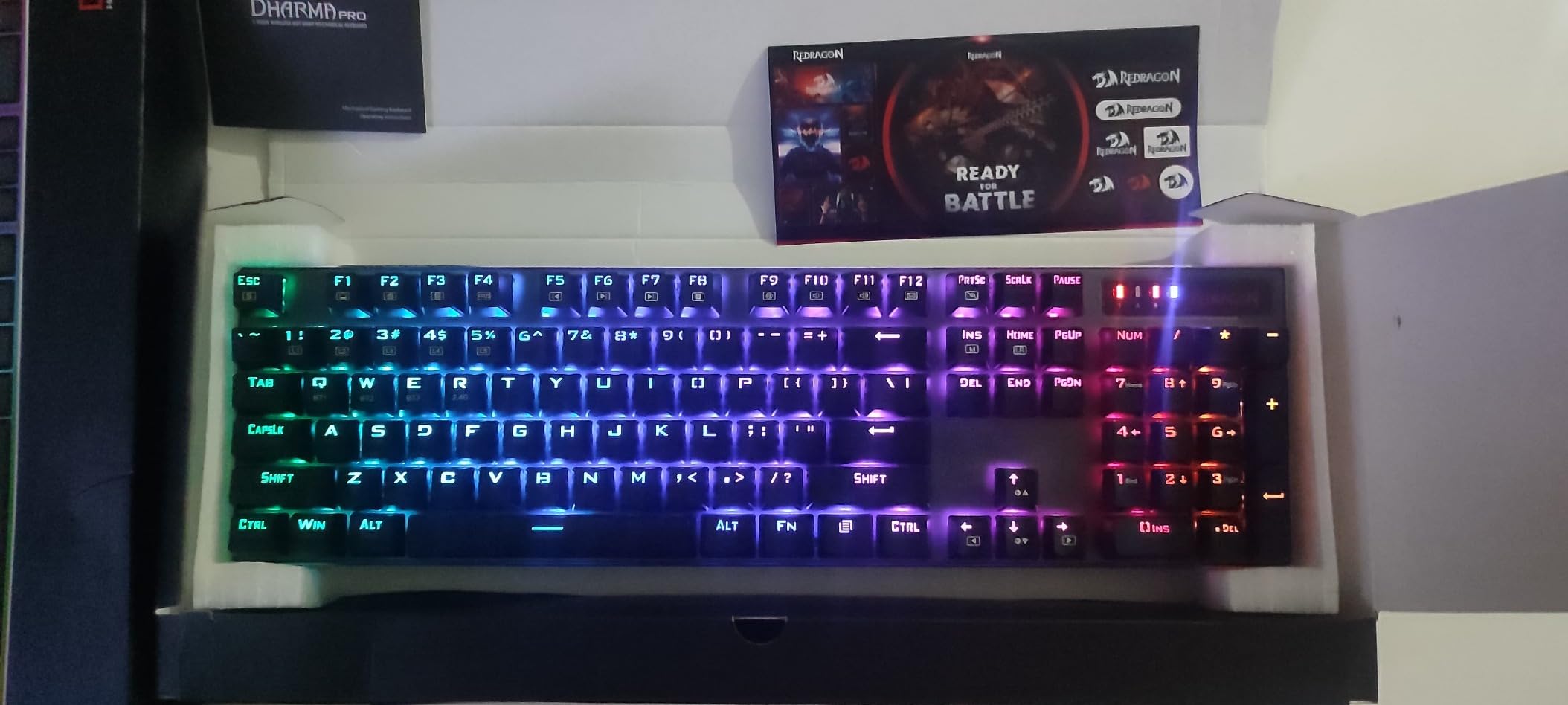 Redragon K556 PRO Wireless RGB Mechanical Gaming Keyboard, 104-Key Aluminum | 0 Delay Tri-Mode BT/2.4GHz/USB-C, Rock-Solid Stability, AM-PM Using Durability, Quiet Linear Red Switch customer photo 2