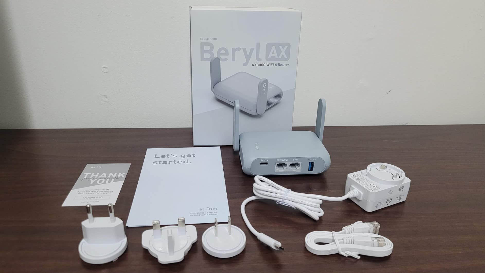 GL.iNet GL-MT3000 Beryl AX Wi-Fi 6 Travel Router, 2.5G WAN, VPN, OpenWrt | Wi-Fi 6 dual band 574Mbps 2.4GHz plus 2402Mbps 5GHz, 2.5G WAN, gigabit LAN, USB 3.0 customer photo 2