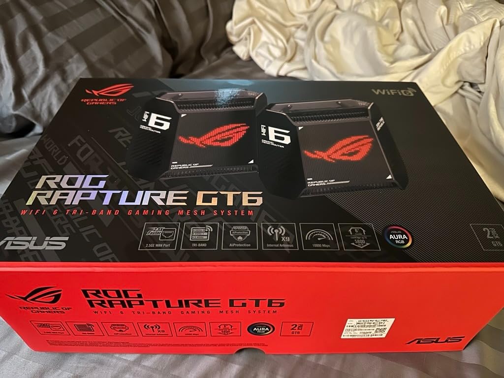 ASUS ROG Rapture GT6 (2PK) AX10000 Tri-Band WiFi 6 Gaming Mesh System customer photo 1