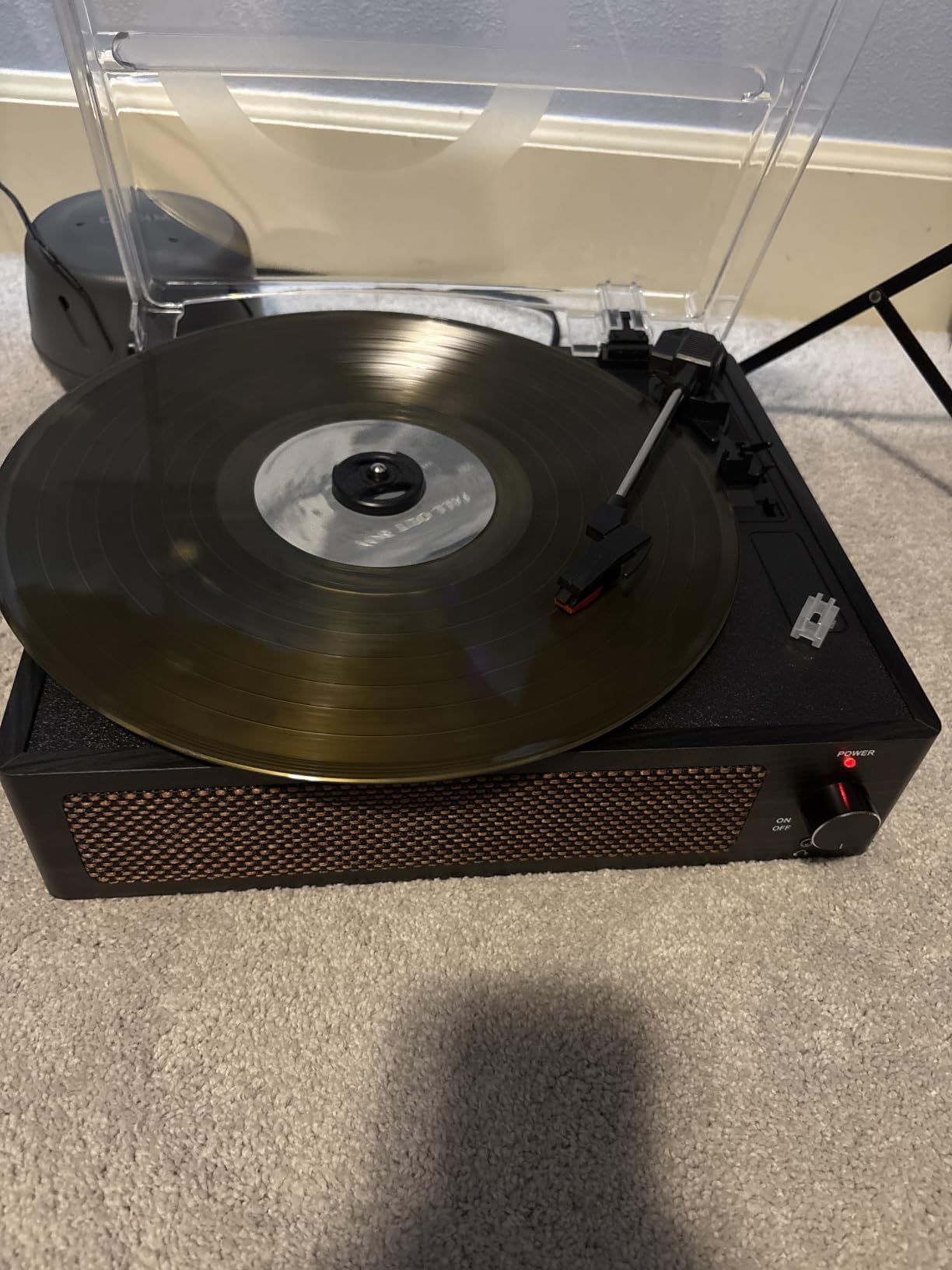 Seasonlife Vinyl Record Player with Speakers, Wood Black Vintage Turntable customer photo 2