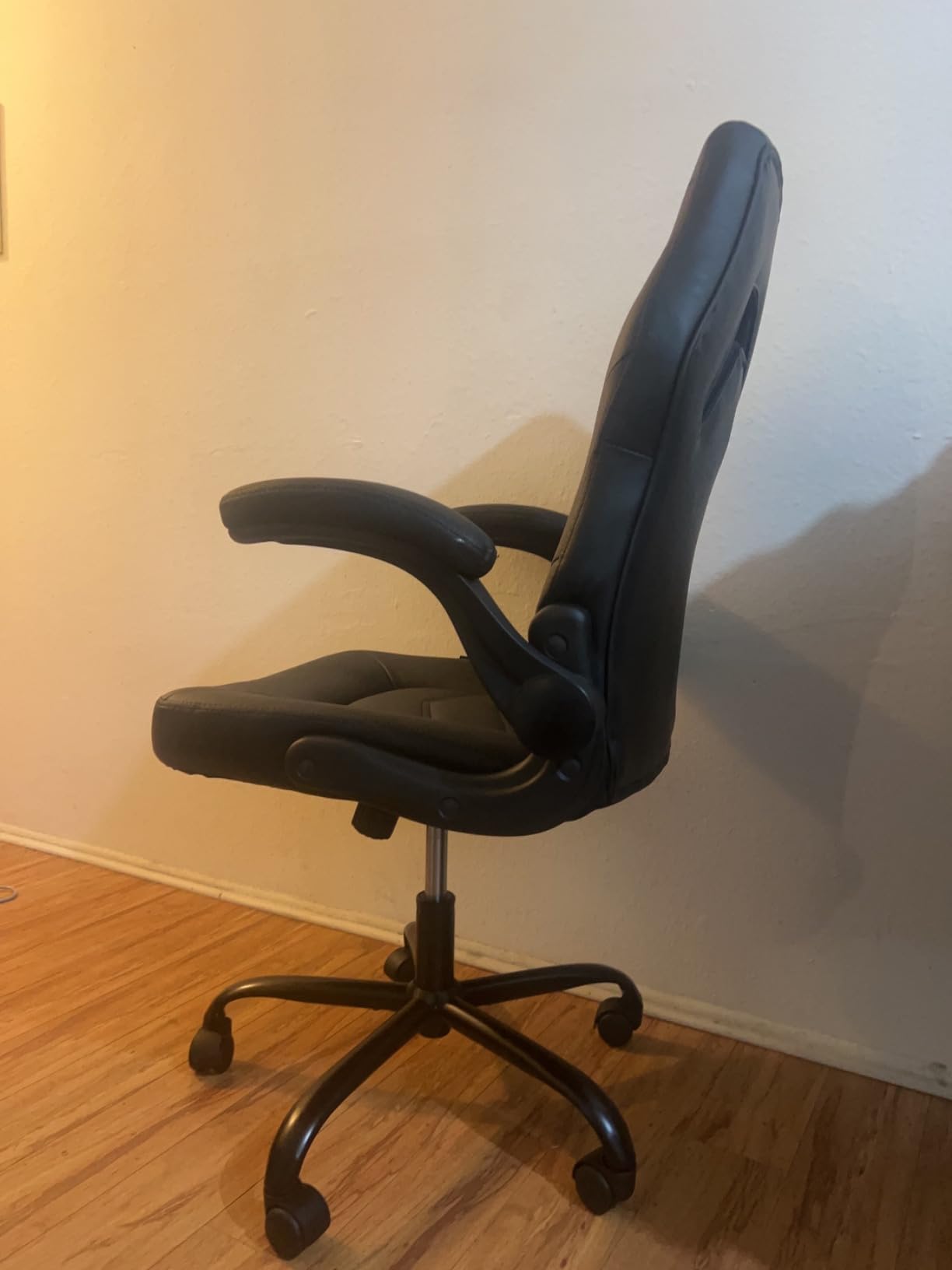 N-GEN Gaming Chair, Lumbar, PU Leather, Flip-Up Arms, Black - Ergonomic High-Back Design, Adjustable Height with 360° Swivel Wheels, Comfortable Computer Desk Seating for Office and Home customer photo 1