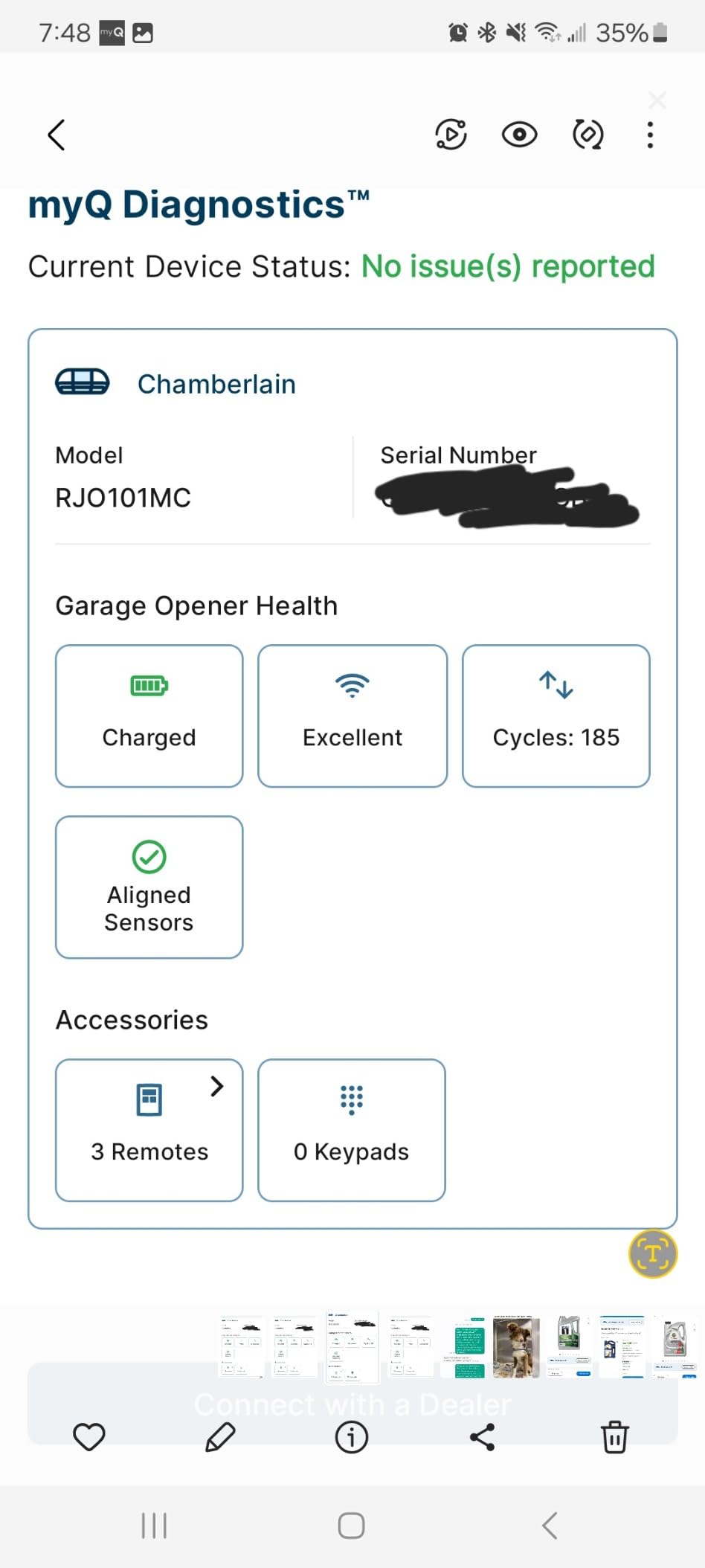Chamberlain Wall Mount myQ Garage Door Opener, Battery Backup | Space Saving & Whisper-Quiet performance, Smart garage myQ compatible, Includes: Remote, LED Light, Lock, & 850lb lift power customer photo 1