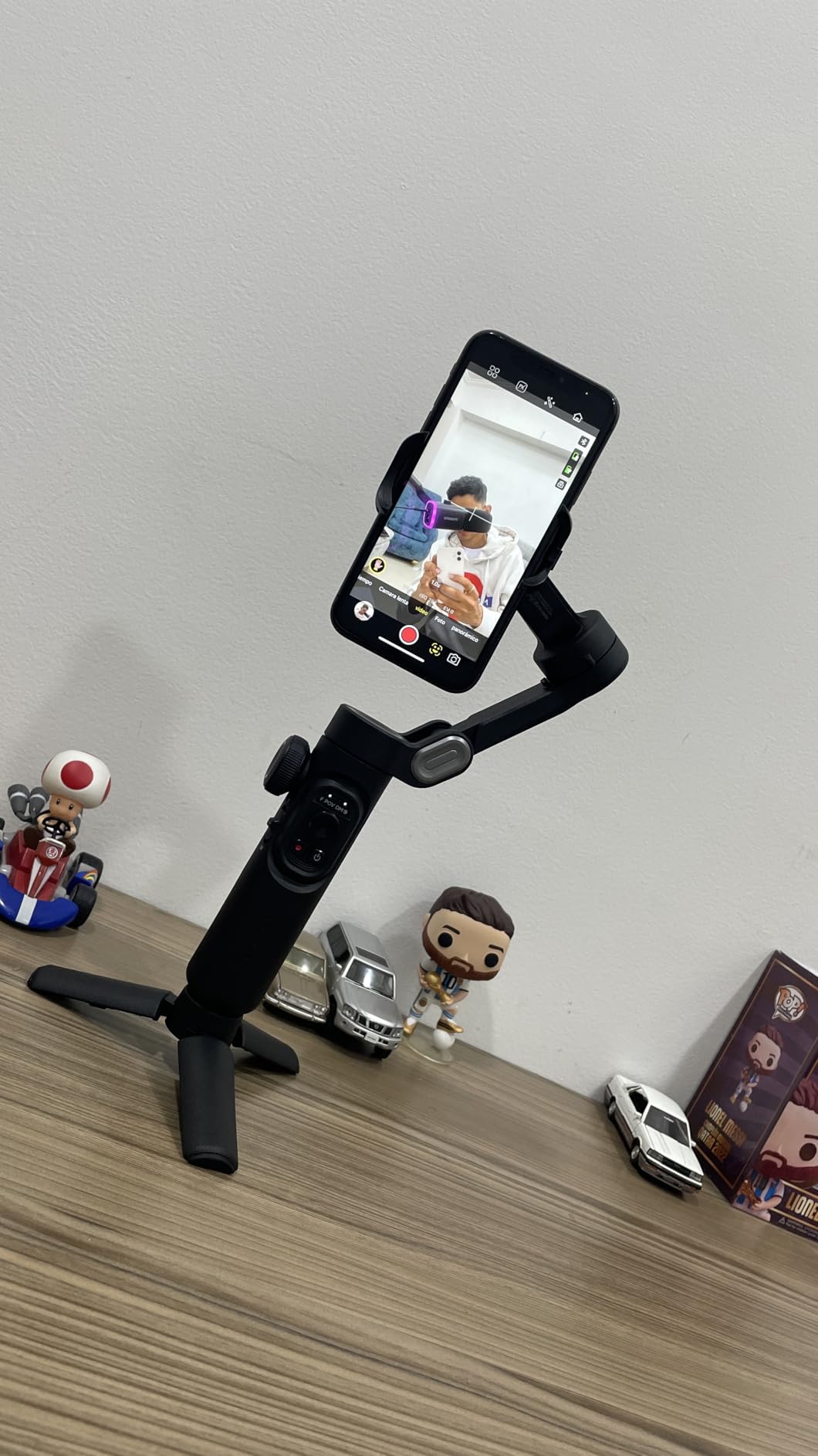 AOCHUAN Smart XE 3-Axis Phone Gimbal Stabilizer for iPhone | Foldable handheld smartphone gimbal w/focus wheel, TikTok, YouTube vlog, video creation, compatible with iPhone&Android customer photo 1