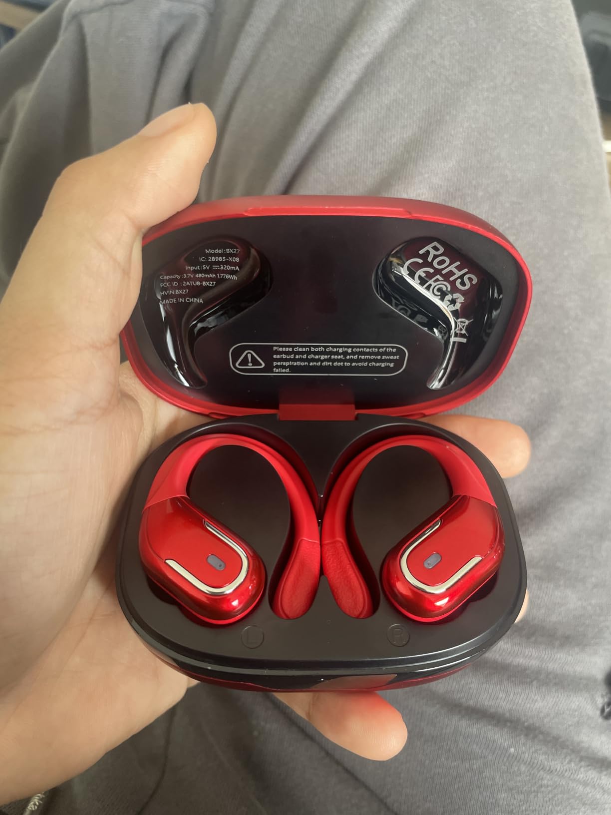 Wireless Earbud, 75H Bluetooth 5.4 Headphones Sport IP7 Waterproof, Running Wireless Earphones with ENC Noise Canceling Mic, 3D Bass Over Ear bud with Earhooks for Android, iOS, Workout, Gym customer photo 1