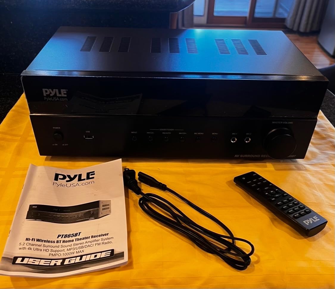 Pyle 5.2 Channel Hi-Fi Home Theater Receiver - 1000W MAX Wireless BT Surround Sound Stereo Amplifier System with 4k Ultra HD Support, MP3/USB/DAC, Ideal for Immersive Home Audio Experience customer photo 2
